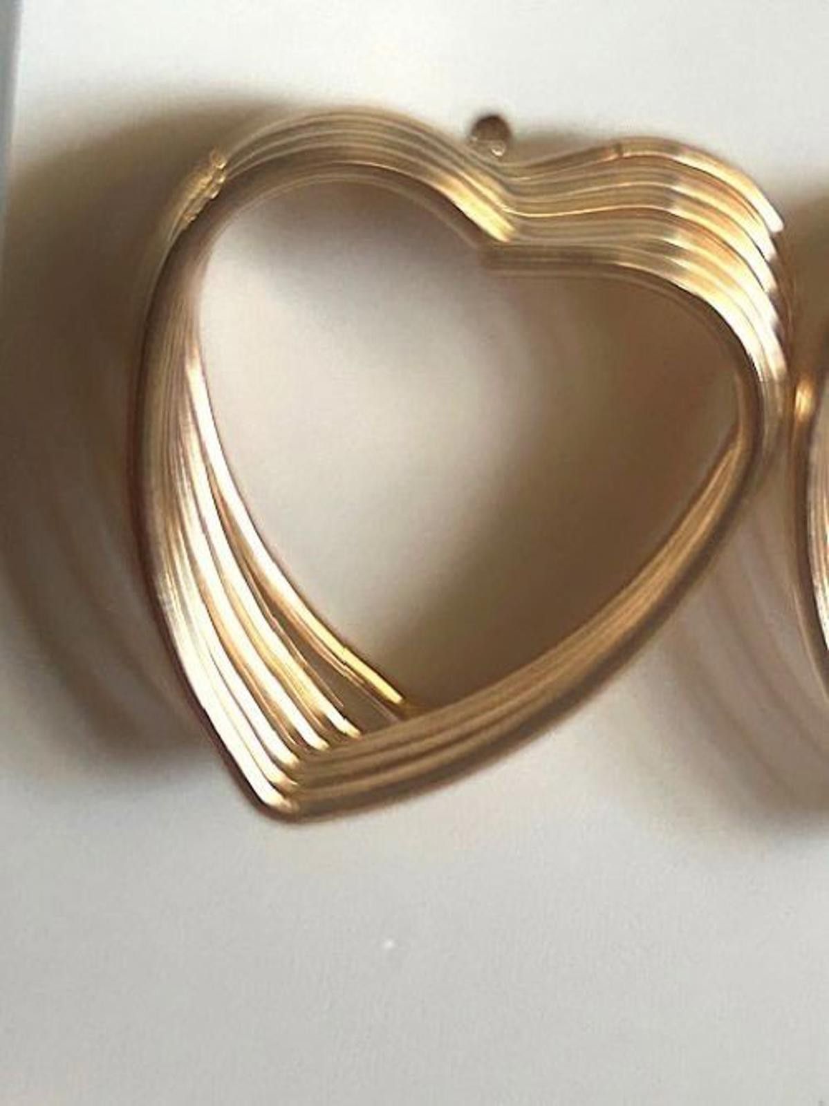 The Unbranded Brand Gold Stacked Heart Earrings 1" Dainty and Chic Size ONE SIZE - 4 Thumbnail