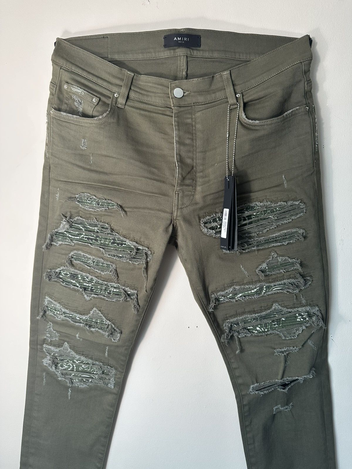 Amiri Amiri Bandana Thrasher Olive Green Jeans Size US 34 / EU 50 - 2 Thumbnail