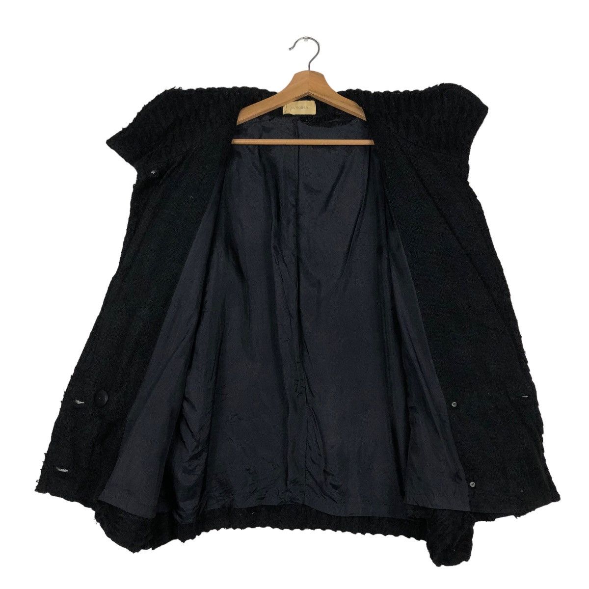 Issey Miyake 🔥Rich Black- Vintage Wool Jacket Button Elmorea Japan Made Size US L / EU 52-54 / 3 - 13 Thumbnail