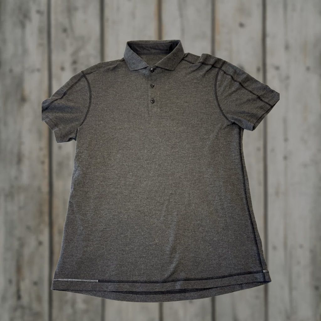 Lululemon Lululemon Evolution Polo Shirt Men M Gray Short Sleeve Knit Cotton Blend Breathable Stretch Regular Fit Solid Golf Tennis Walking Related— Size US M / EU 48-50 / 2 - 1 Thumbnail