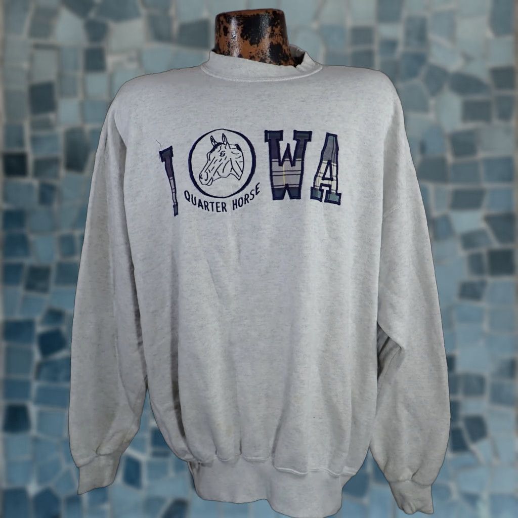 Soffe Soffe Heavy Sweats Vintage IOWA QUARTER HORSE Sweatshirt Mens XXL USA Made Size US XXL / EU 58 / 5 - 1 Thumbnail