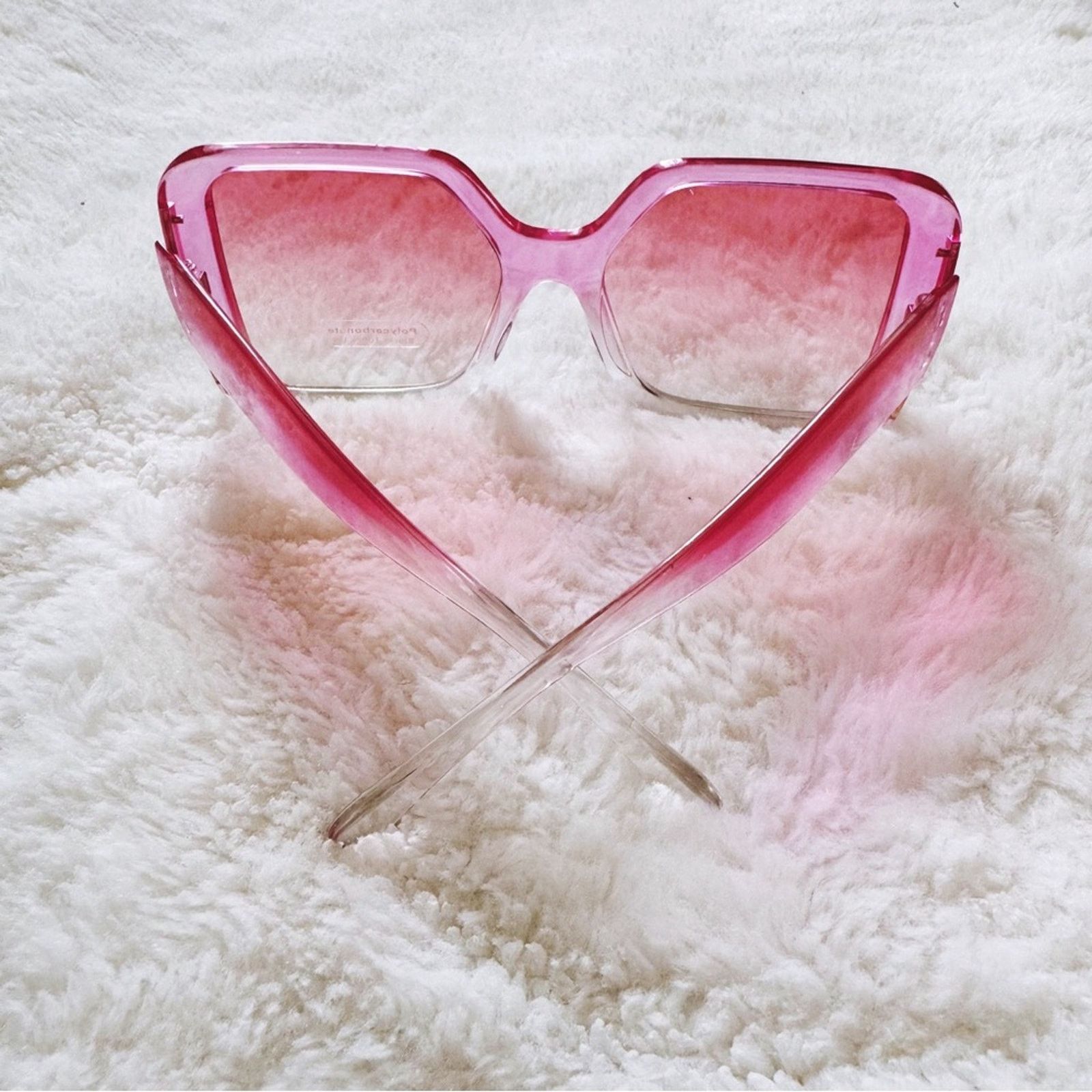 Other Junia Clear Pink Oversized Sunglasses Size ONE SIZE - 8 Thumbnail