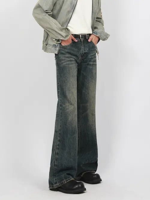 Japanese Brand × Jean American cleanfit distressed vintage flared jeans for men Size US 32 / EU 48 - 1 Thumbnail