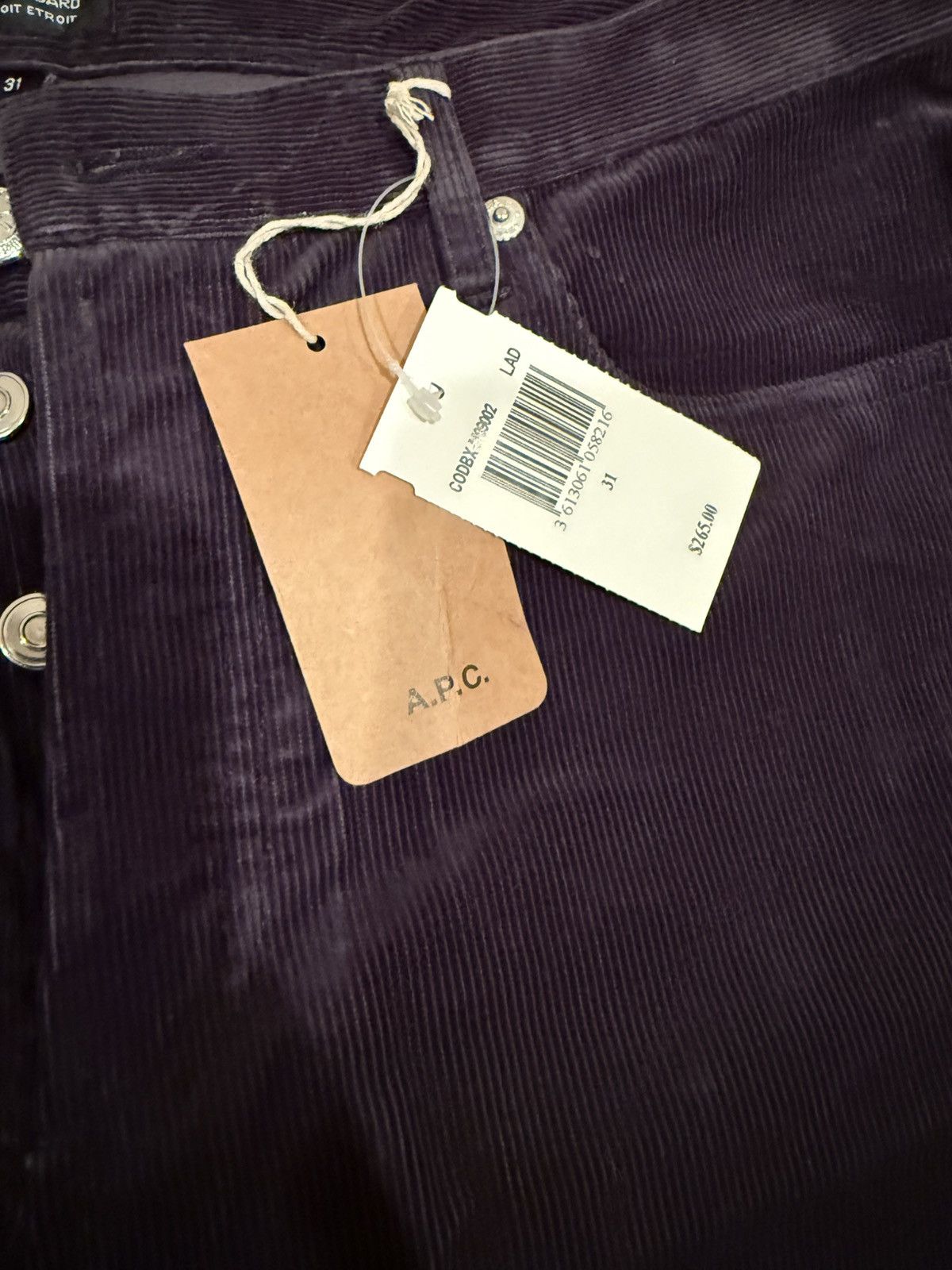 A.P.C. Dark Blue/Black Corduroy APC Pants Size US 31 - 4 Thumbnail