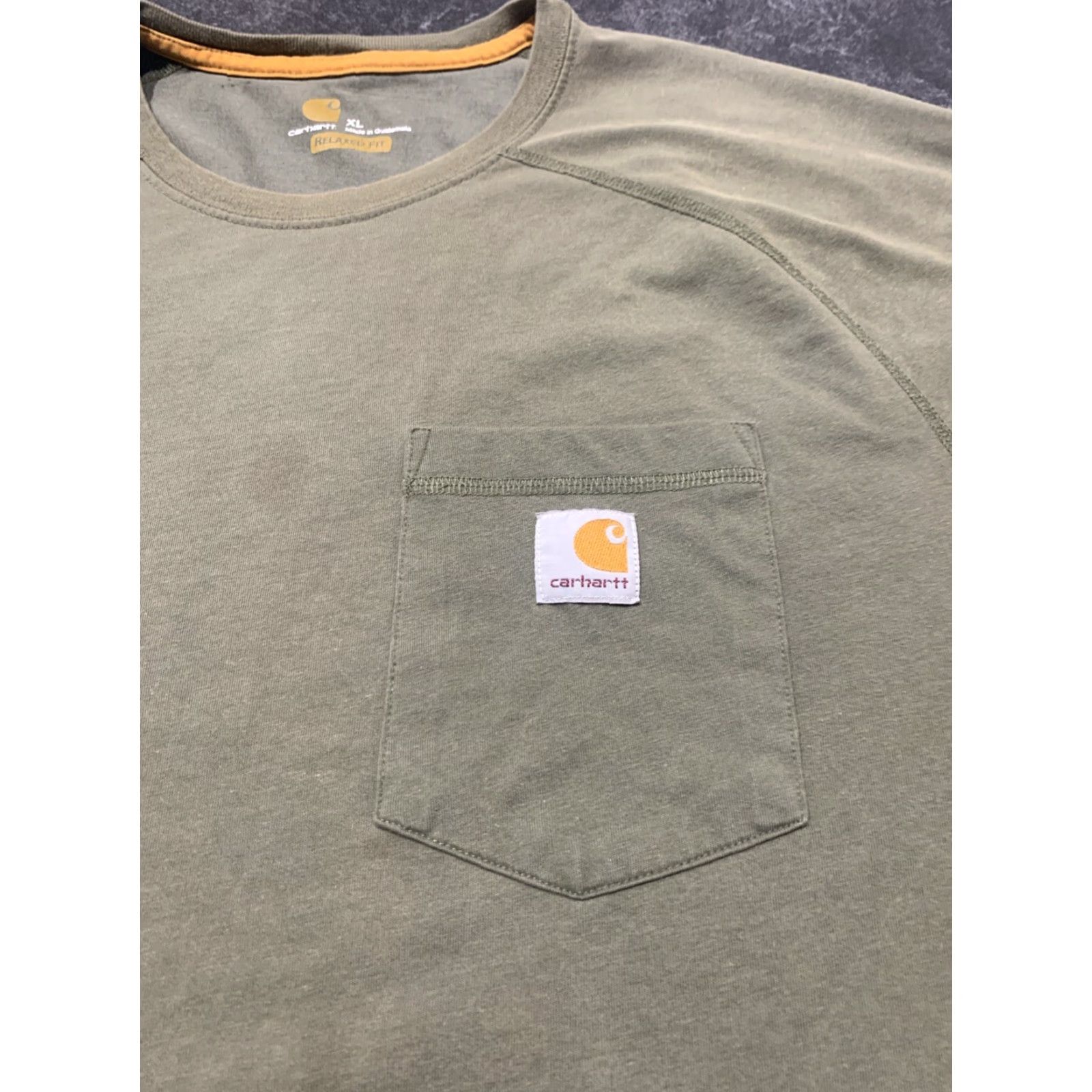 Carhartt CARHARTT T-Shirt Mens XL Relaxed Fit Pocket Green Short Sleeve Crew Neck Classic Outdoor Size US XL / EU 56 / 4 - 3 Thumbnail