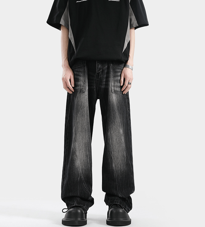 Japanese Brand × Vintage American street men's cleanfit washed straight flared jeans Size US 32 / EU 48 - 1 Thumbnail