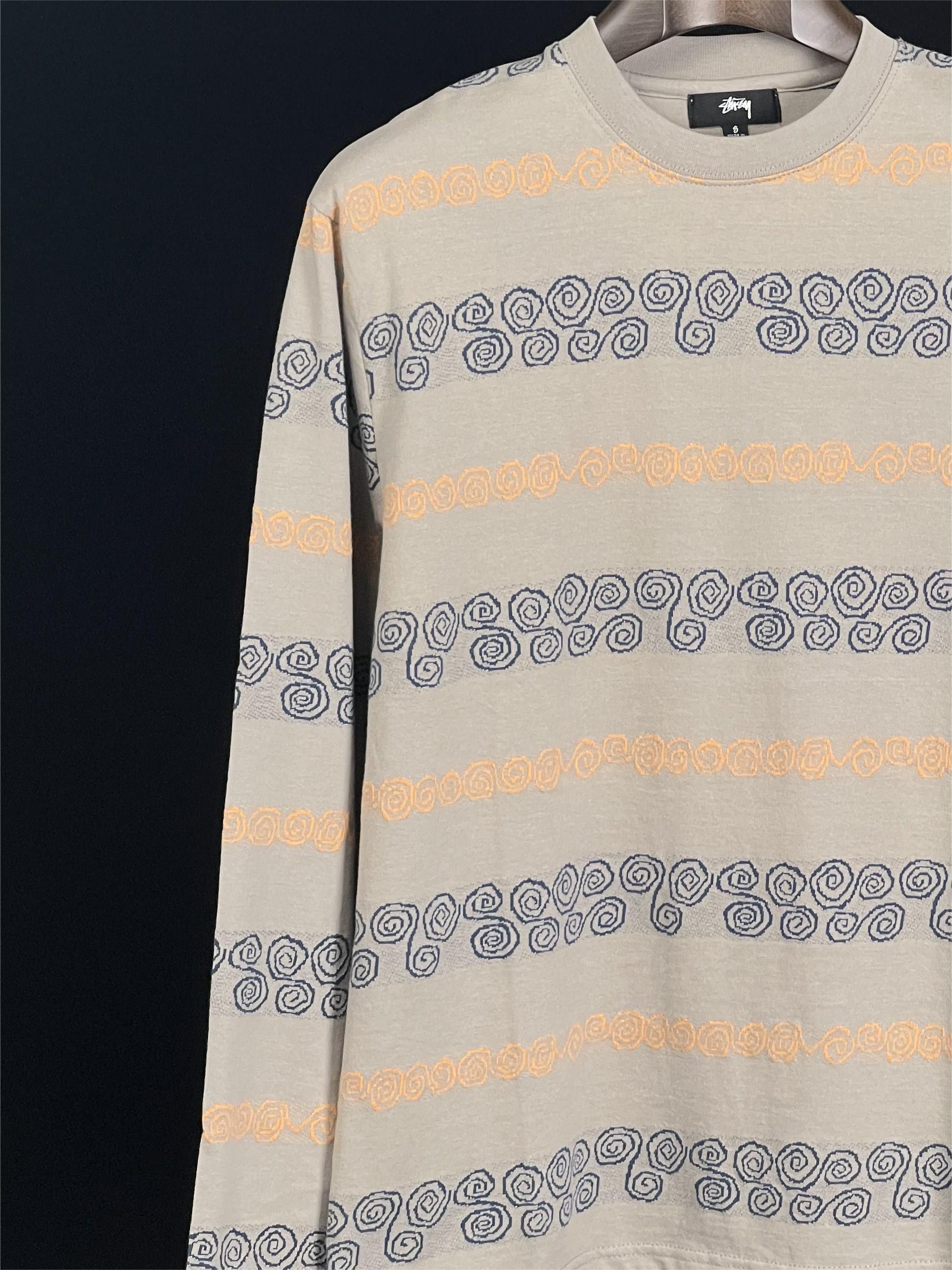 Stussy Brand New Swirl Stripe LS Crew Brown (FW21) S Size US S / EU 44-46 / 1 - 2 Thumbnail