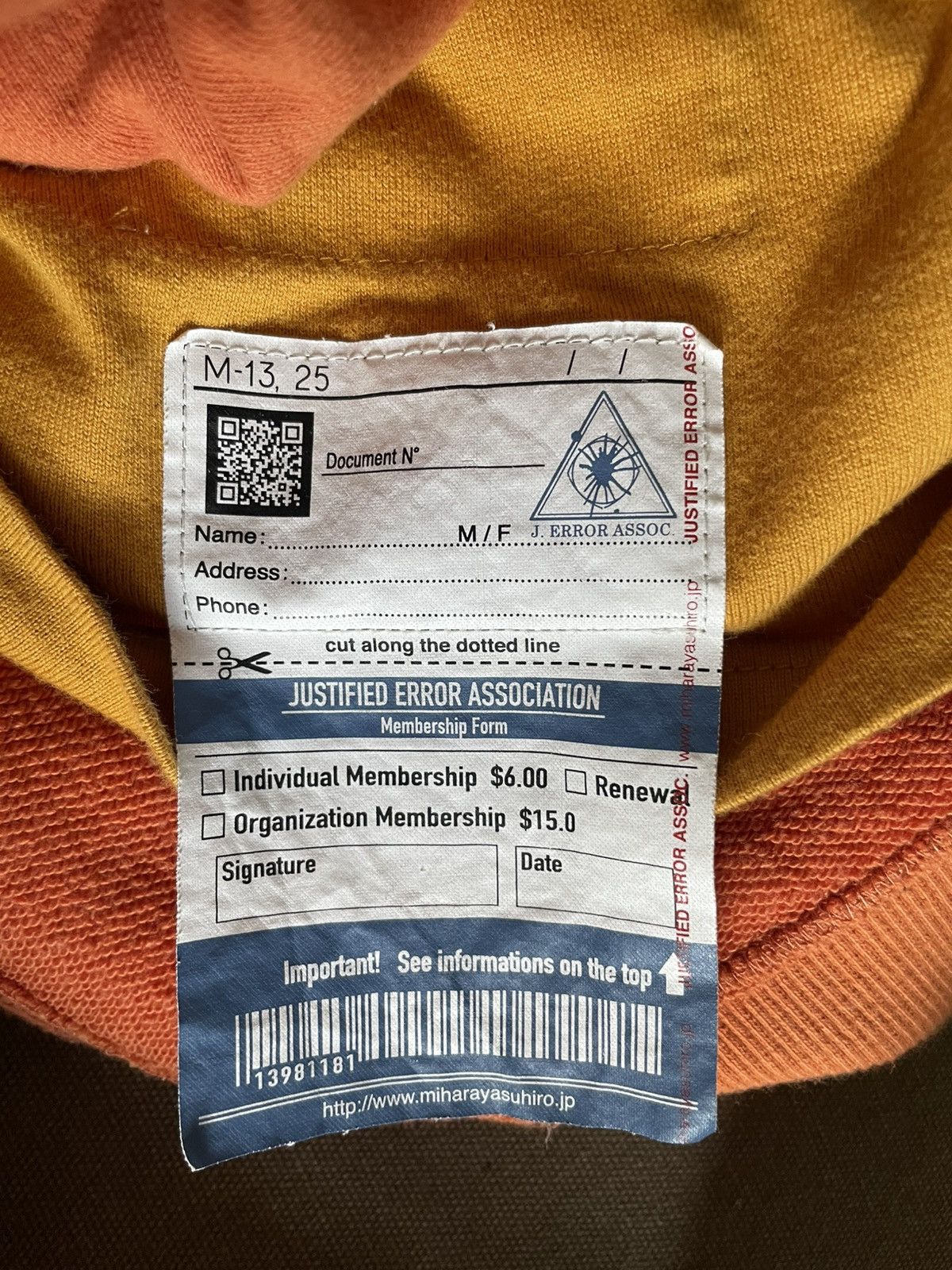 Maison MIHARA YASUHIRO Asymetric hoodie MMY SS2020 justified error Size US S / EU 44-46 / 1 - 7 Thumbnail