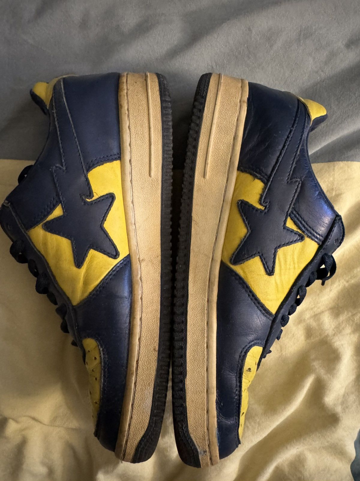 Bape A Bathing Ape Bape Bapesta FS-001 Michigan (Navy/Yellow) Size US 9.5 / EU 42-43 - 3 Thumbnail