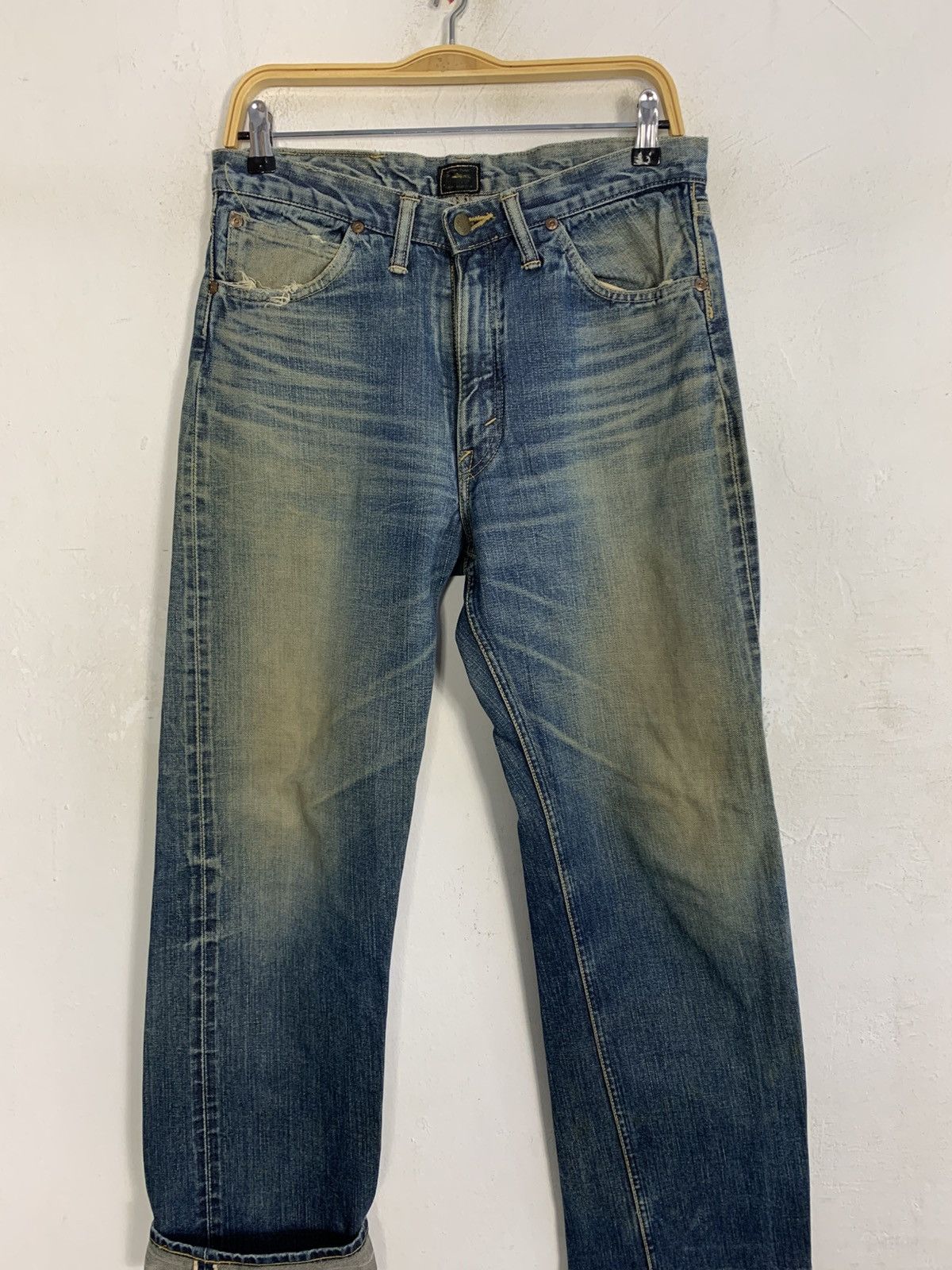 Lee Vintage Lee Indigo Selvedge Denim Jeans Straight Cut Size US 31 - 3 Thumbnail