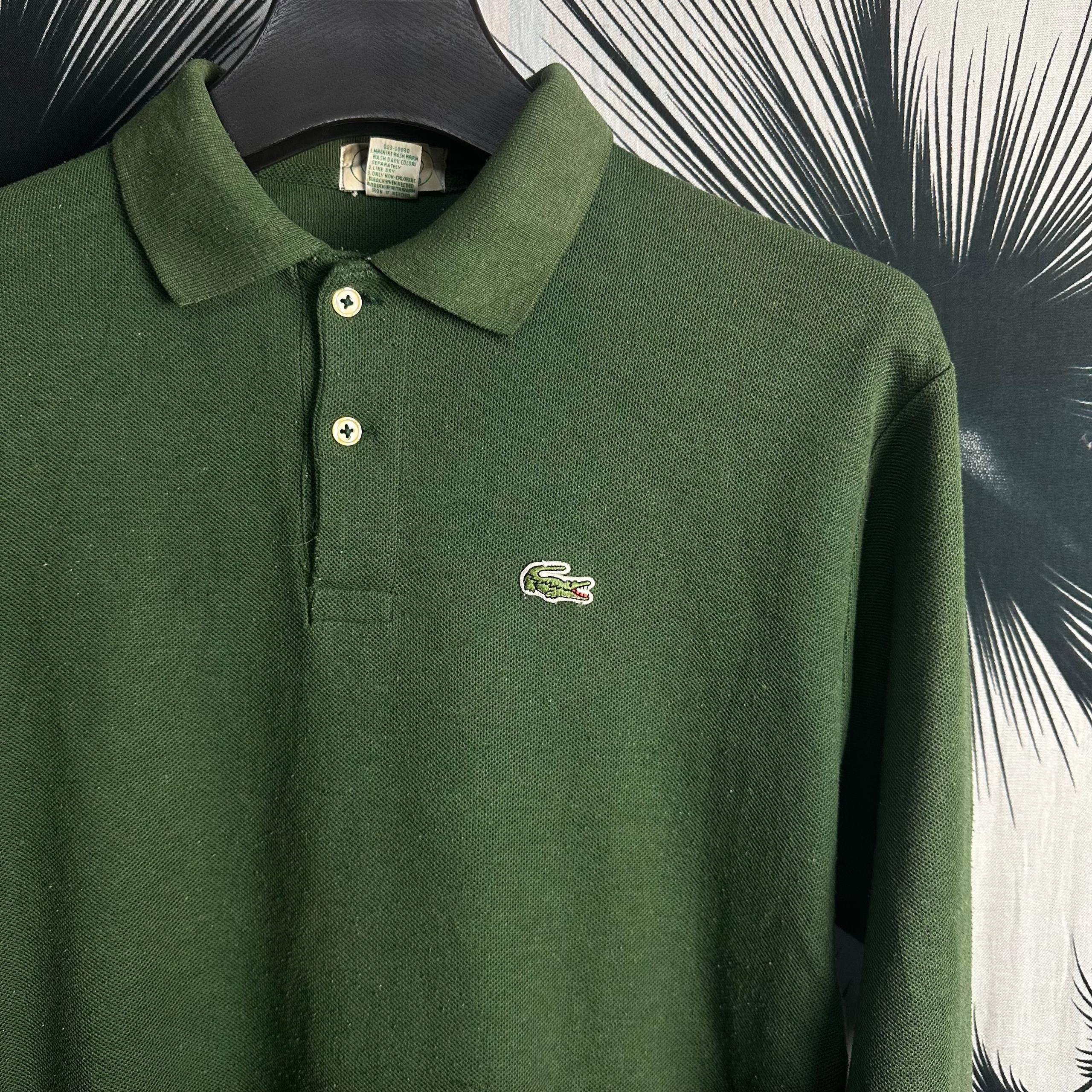 Lacoste Vintage 80s Izod Lacoste Long Sleeve Polo T-Shirt Size US M / EU 48-50 / 2 - 2 Thumbnail
