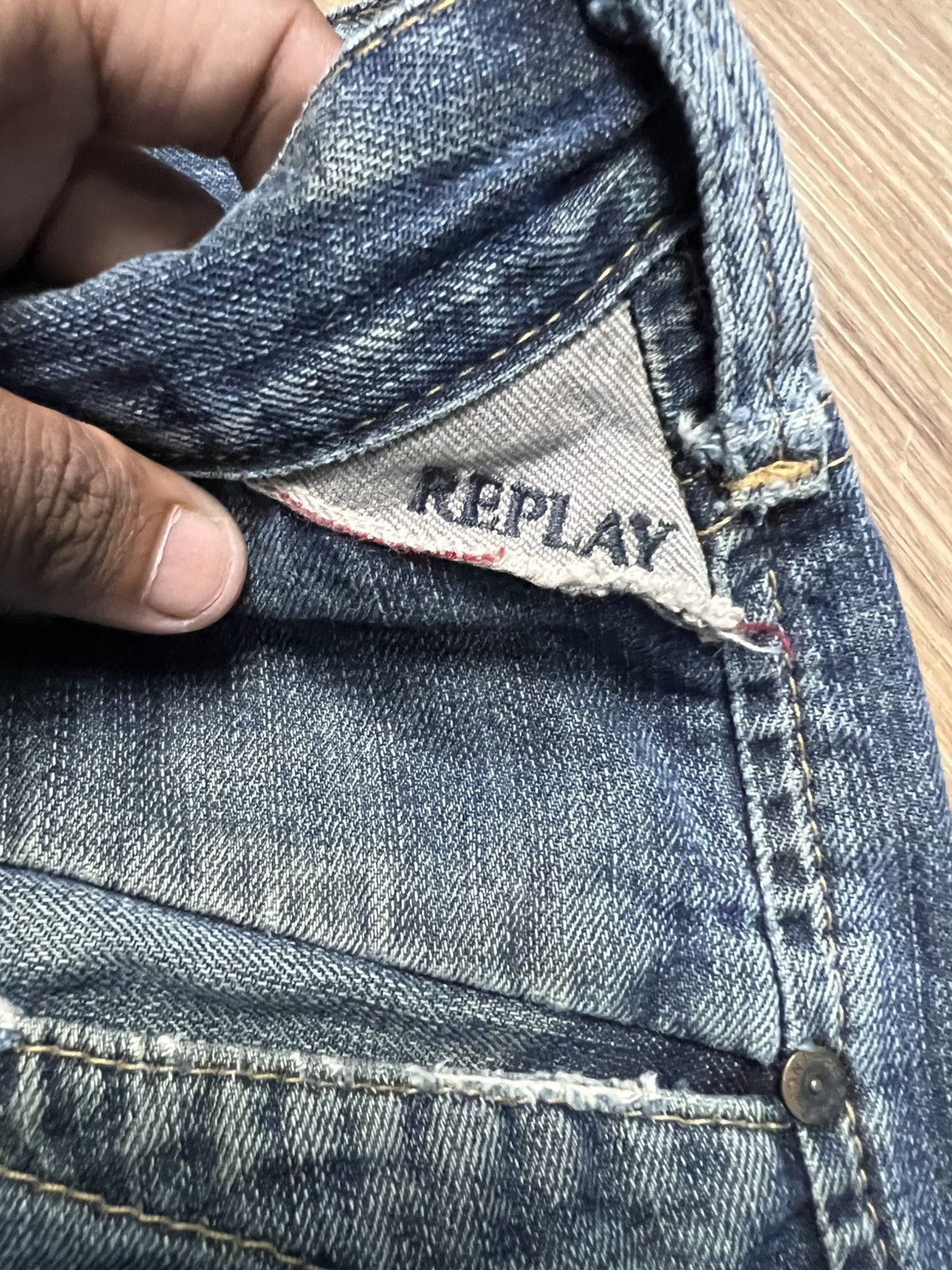 Replay VINTAGE Replay Blue Jeans Distressed Denim Straight Leg (45) Size US 34 / EU 50 - 8 Thumbnail