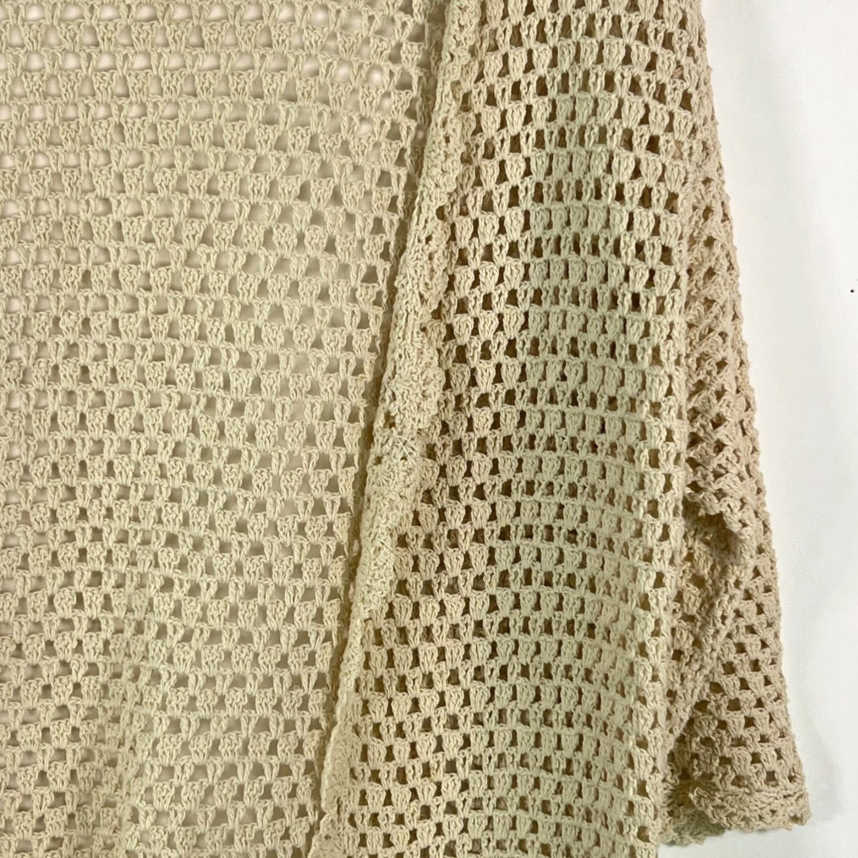 Jim Thompson Norm Thompson Womens Cardigan Sweater Open Knit 3/4 Sleeve Cream Size S Size S / US 4 / IT 40 - 5 Thumbnail
