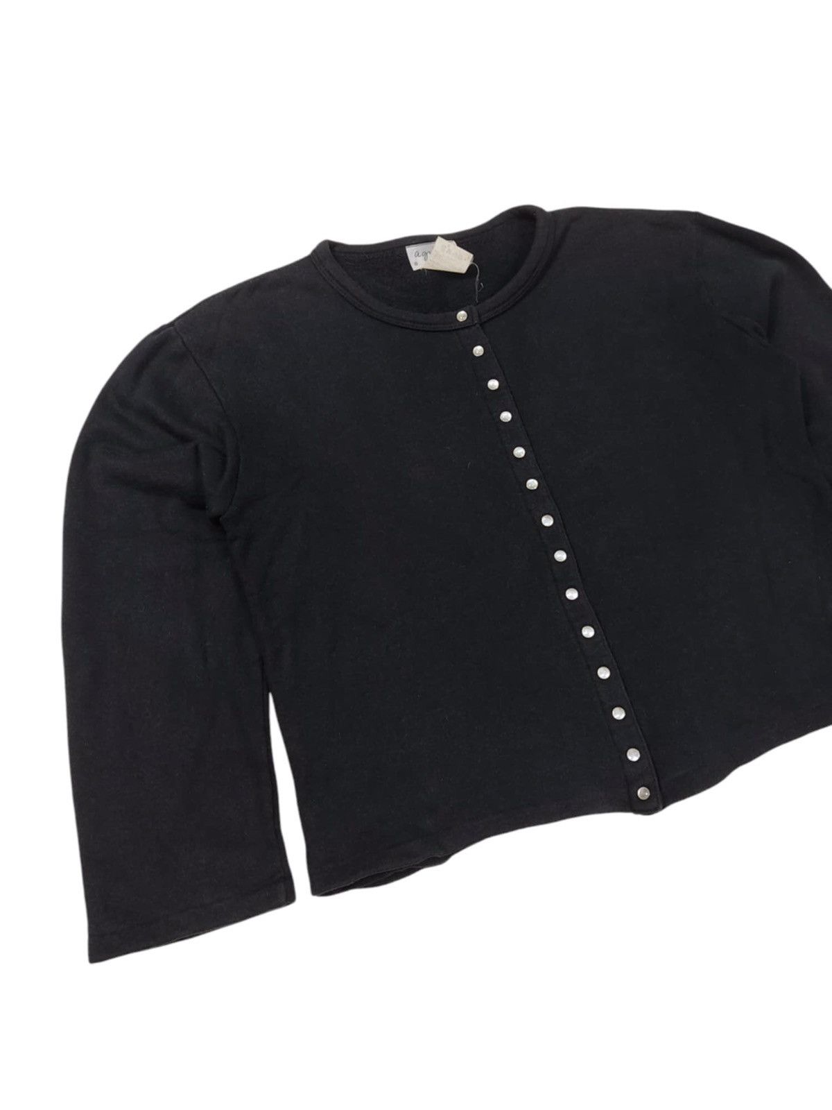 Vintage × agnes b. VINTAGE Agnes B Black Cashmere Le Petit Snap Cardigan Size M / US 6-8 / IT 42-44 - 3 Thumbnail