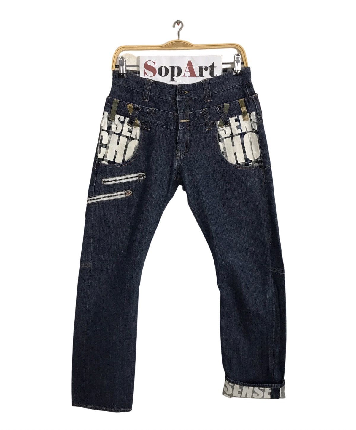 Japanese Brand × Jean × Vintage Double Waist Dominate Hickory Pocket Vtg Japan Denim Jeans Size US 29 - 1 Thumbnail