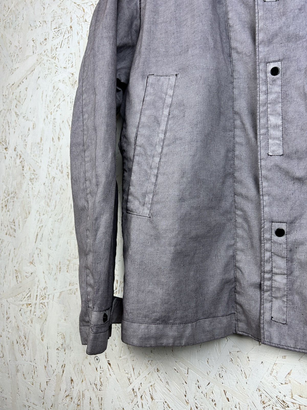 Stone Island Stone Island Lino Resinato-TC Hooded Jacket Grey Size L Size US L / EU 52-54 / 3 - 4 Thumbnail