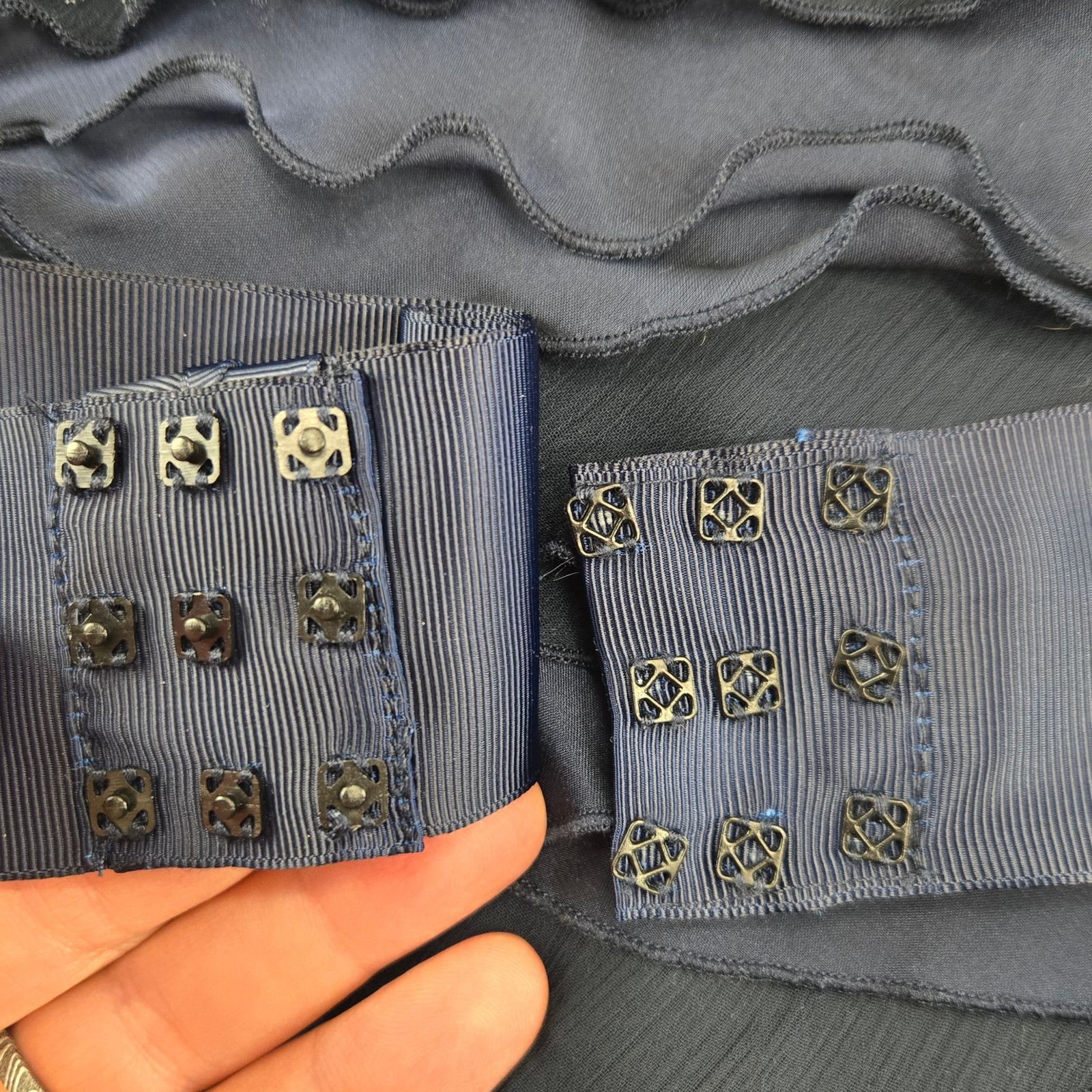 Tadashi Shoji Tadashi Shoji Navy Ruffle Cocktail Dress Size 16 Size XXL / US 16-18 / IT 52-54 - 11 Thumbnail