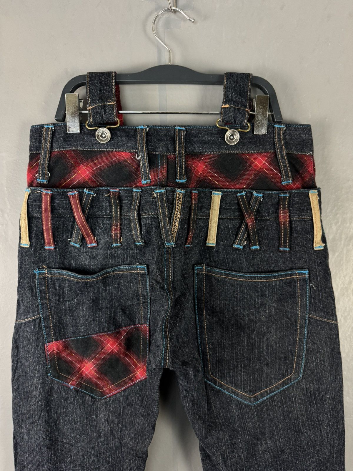 Japanese Brand JAPANESE DESIGN DOUBLE WAIST CURVED PUNK STYLE DENIM JEANS Size US 29 - 9 Thumbnail