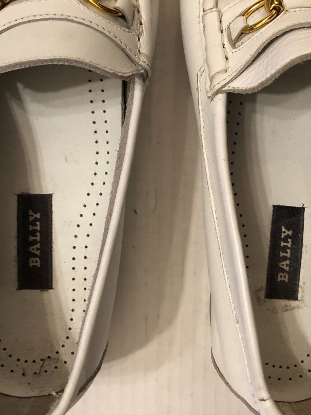 Bally Bally men's new white leather slip on dress shoes size: 8 Size US 8 / EU 41 - 4 Thumbnail
