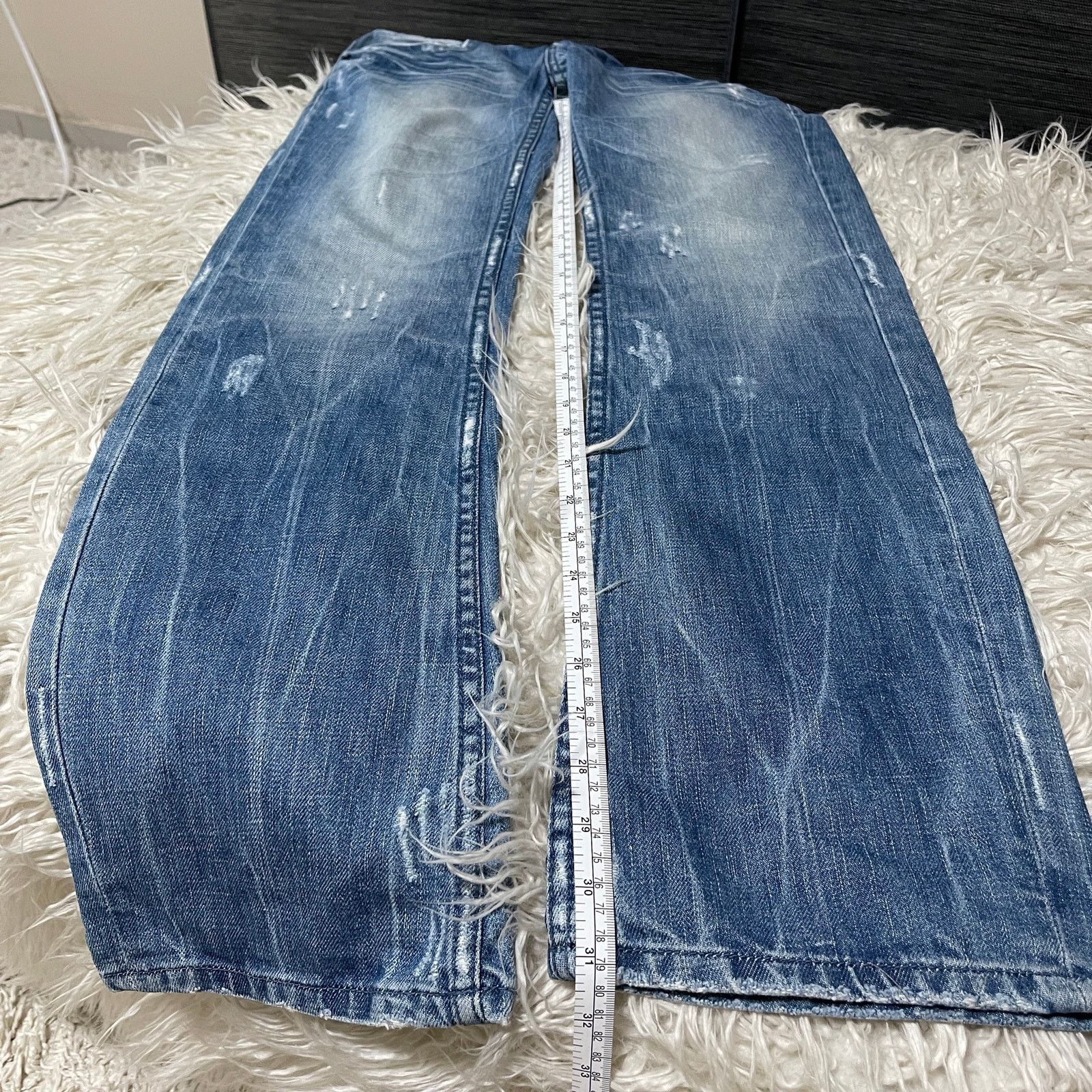 Hysteric Glamour Vintage Japanese Brand Faded Clawmark Low Rise Denim Jeans Size 30" / US 8 / IT 44 - 10 Thumbnail