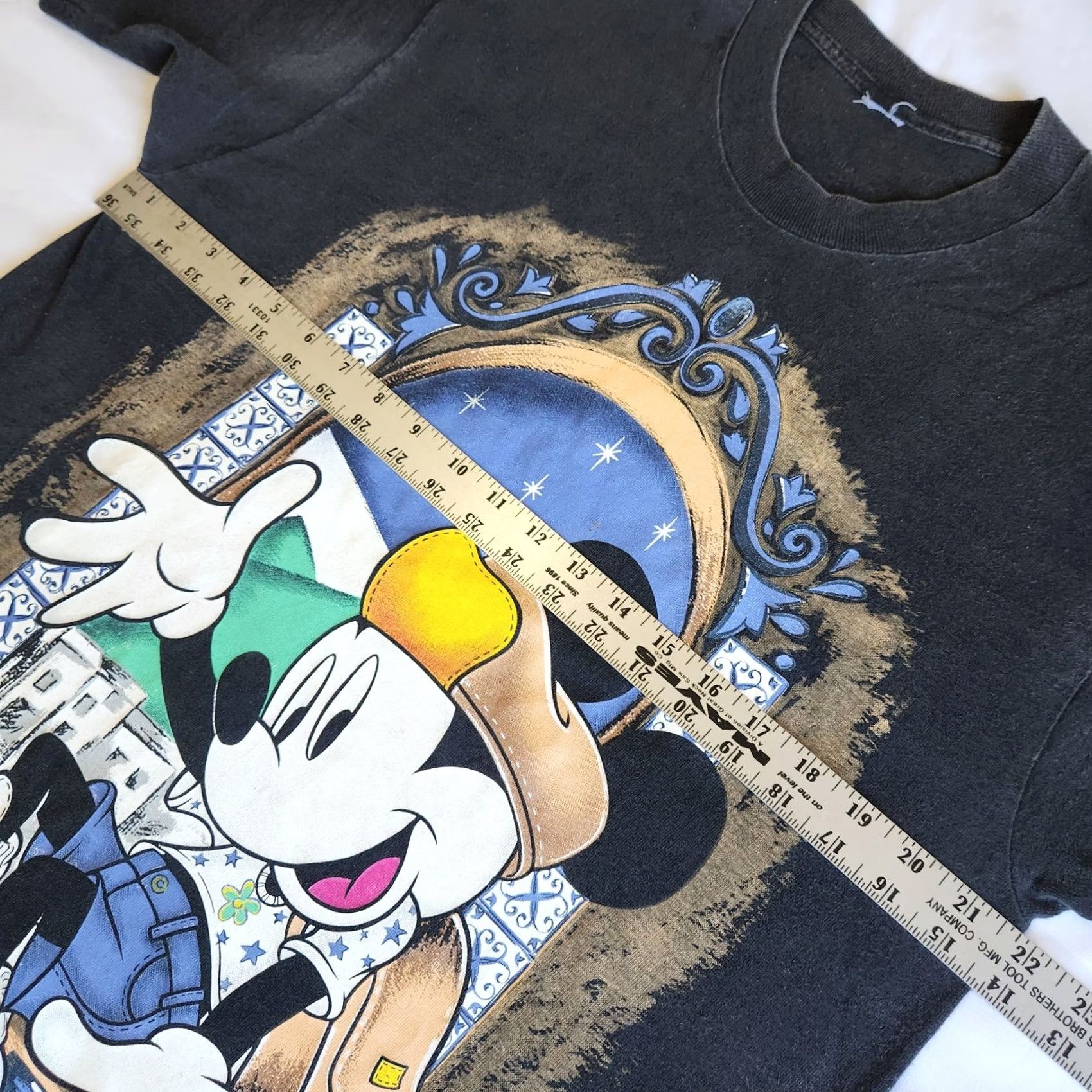 Disney VINTAGE Disney Mickey Mouse Jerry Leigh 2XL Graphic T-Shirt Black Short Sleeve Crew Neck Men 90s Cartoon USA Size US XXL / EU 58 / 5 - 4 Thumbnail