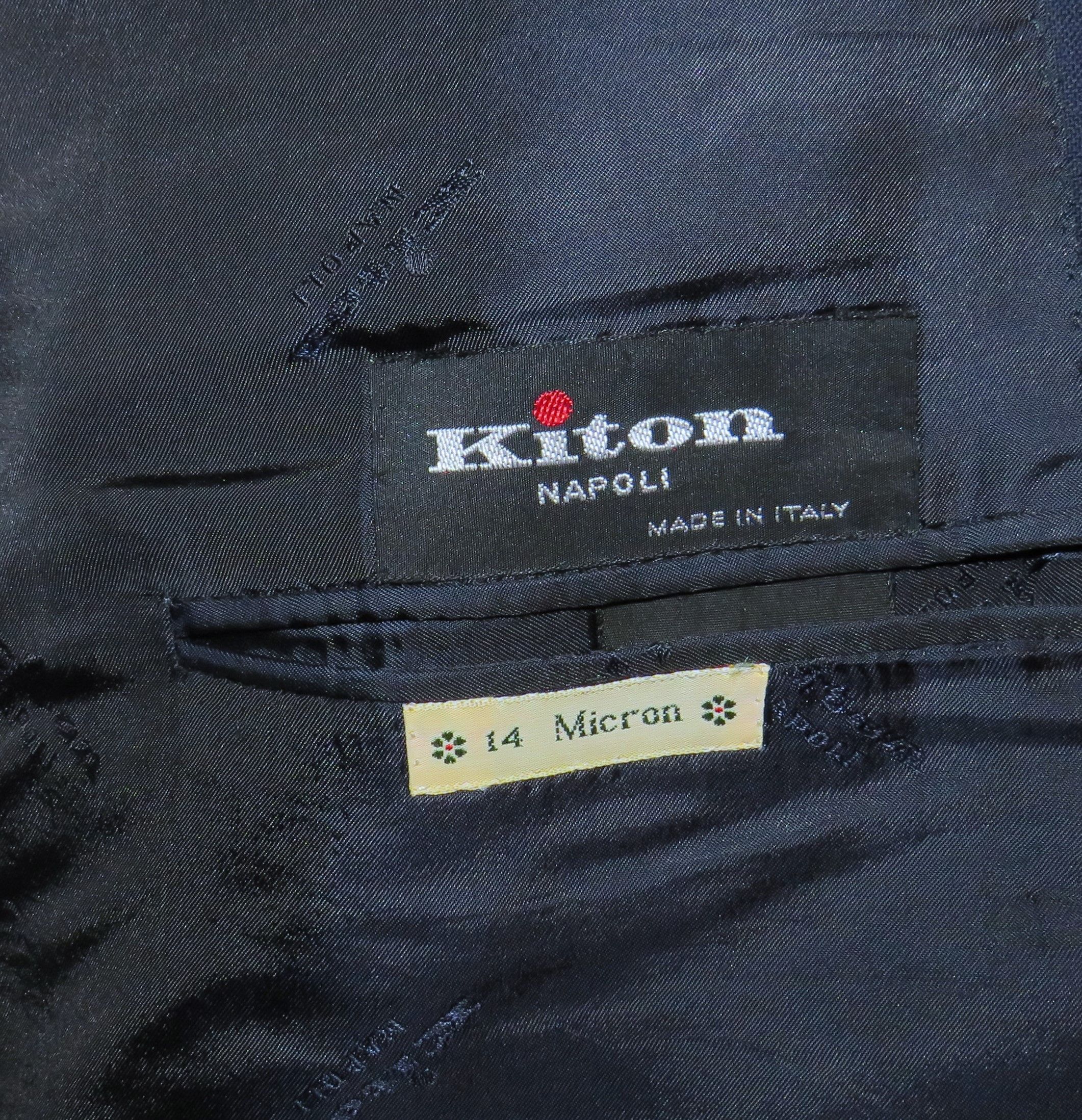 Kiton 14 Micron Super 180 Blanc Blue Striped Two Button Suit 48L Size 48L - 18 Thumbnail