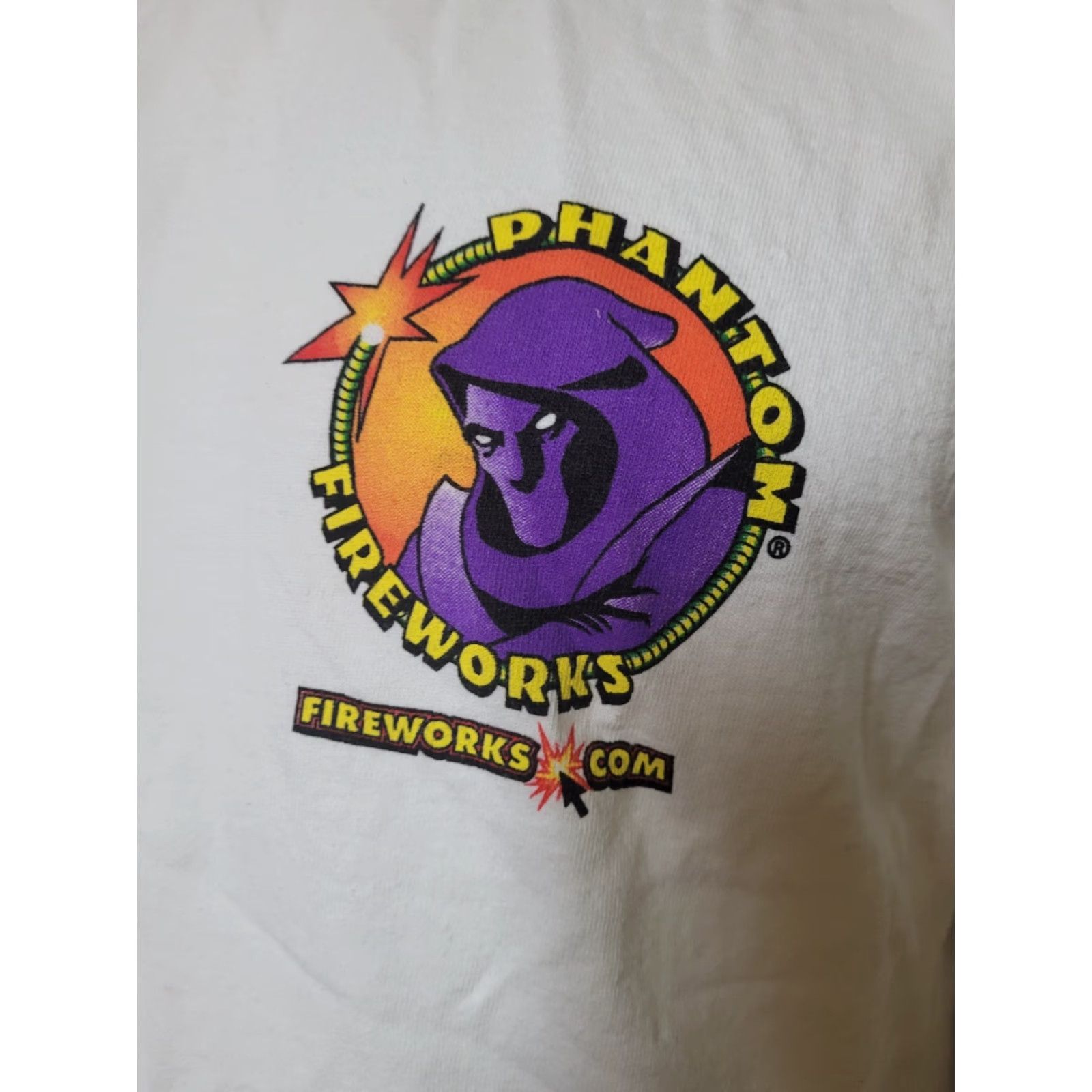 Delta Phantom Fireworks USA Eagle Ringer T Shirt XL Men White Short Sleeve Crew Neck Graphic Tee 4th of July Size US XL / EU 56 / 4 - 2 Thumbnail