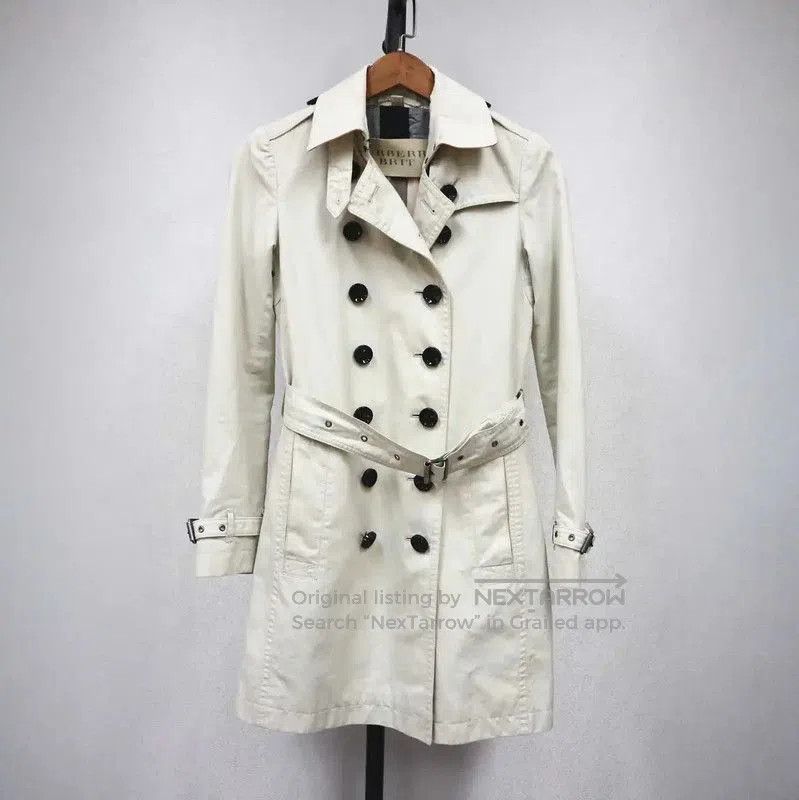 Burberry Burberry Women's Cotton Trench Coat in Ivory. Size S / US 4 / IT 40 - 1 Thumbnail