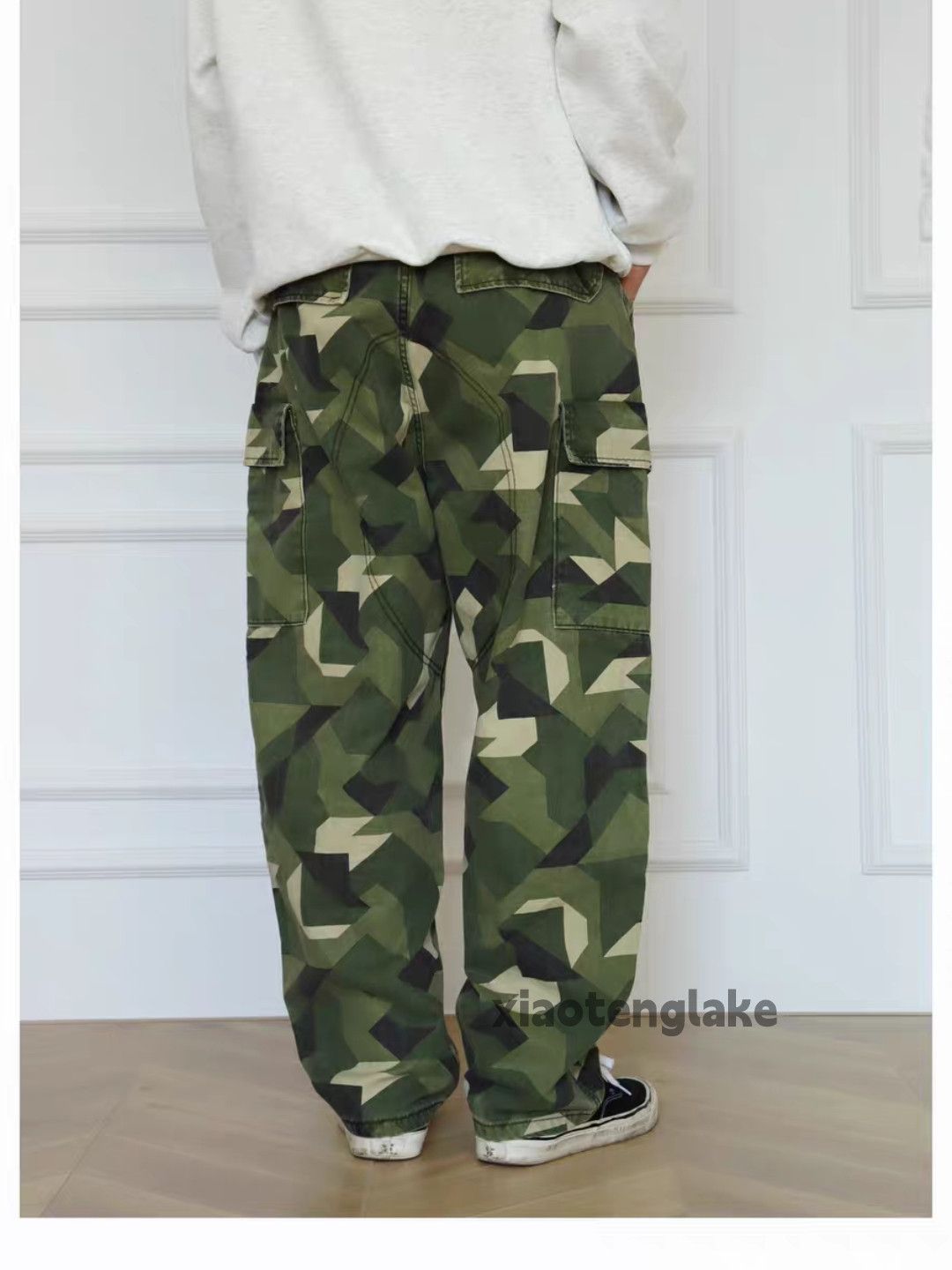 Vintage xz vintage loose baggy wide Leg flared camo pants Size US 31 - 1 Thumbnail