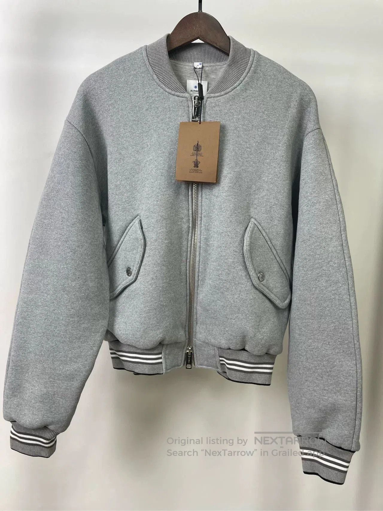 Burberry burberry logo baseball jacket in gray. Size US XXL / EU 58 / 5 - 1 Thumbnail