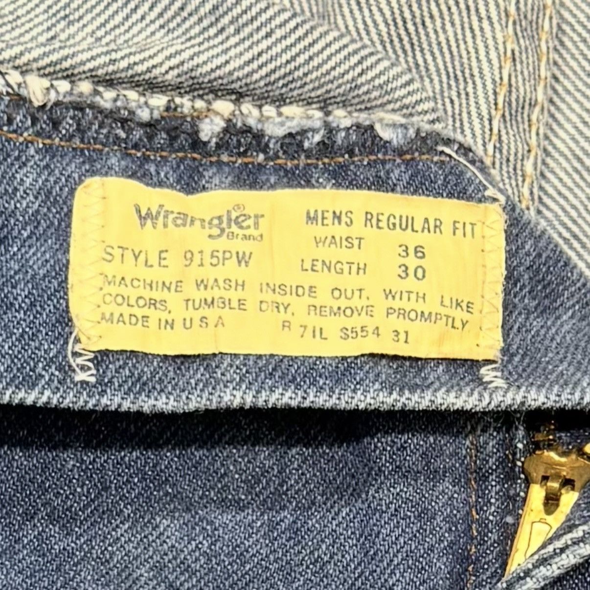 Wrangler Wrangler 915PW USA Made Vintage 80s Denim Regular Fit Jeans Size US 36 / EU 52 - 5 Thumbnail