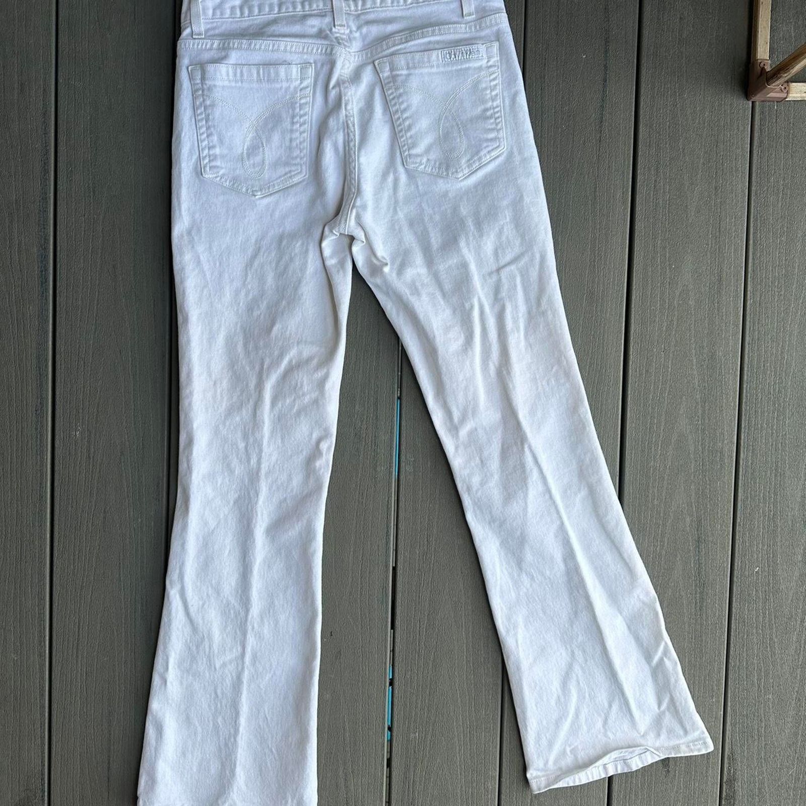 Calvin Klein Vintage calvin klein white flared jeans Size 28" / US 6 / IT 42 - 4 Thumbnail