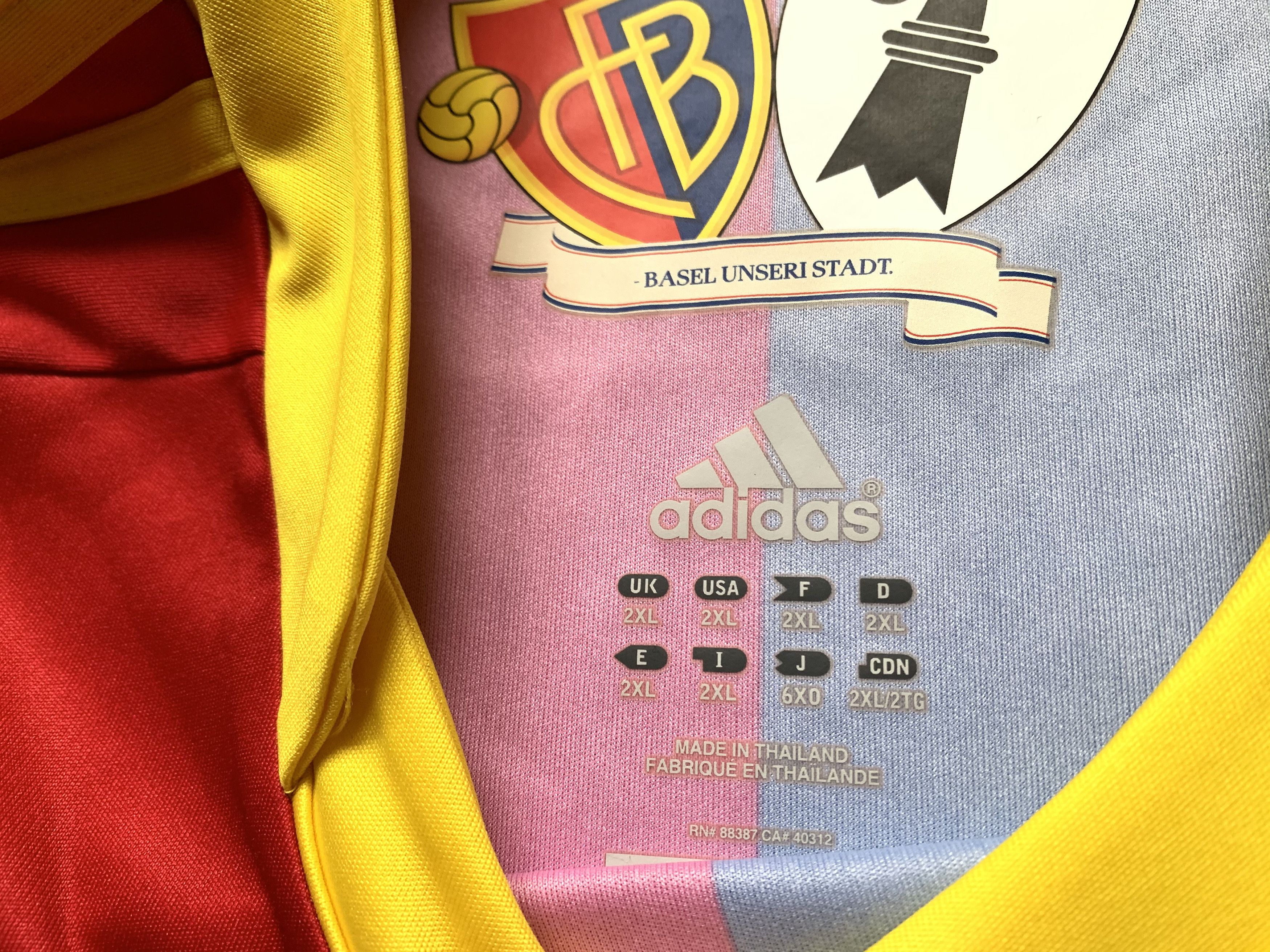 Adidas Adidas Basel Football Shirt 2012-2013 Size US XL / EU 56 / 4 - 5 Thumbnail