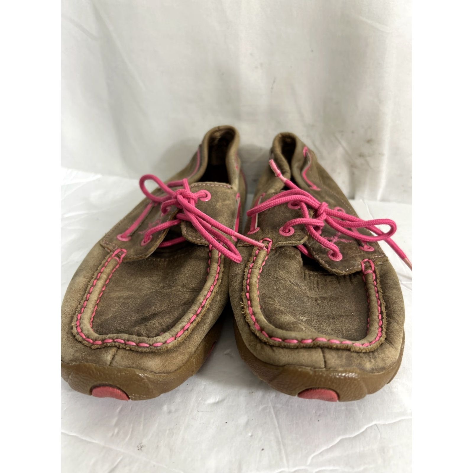 Twisted X Twisted X Women Boat Shoe Flat Leather Brown Pink 8.5 M-US Spring Summer Casual Party/Cocktail Travel Womens Size US 9 / IT 39 - 6 Thumbnail