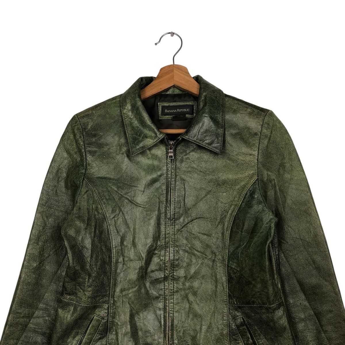 Japanese Brand 🔥VINTAGE BIKER CROPPED LEATHER JACKET BANANA REPUBLIC Size US M / EU 48-50 / 2 - 5 Thumbnail