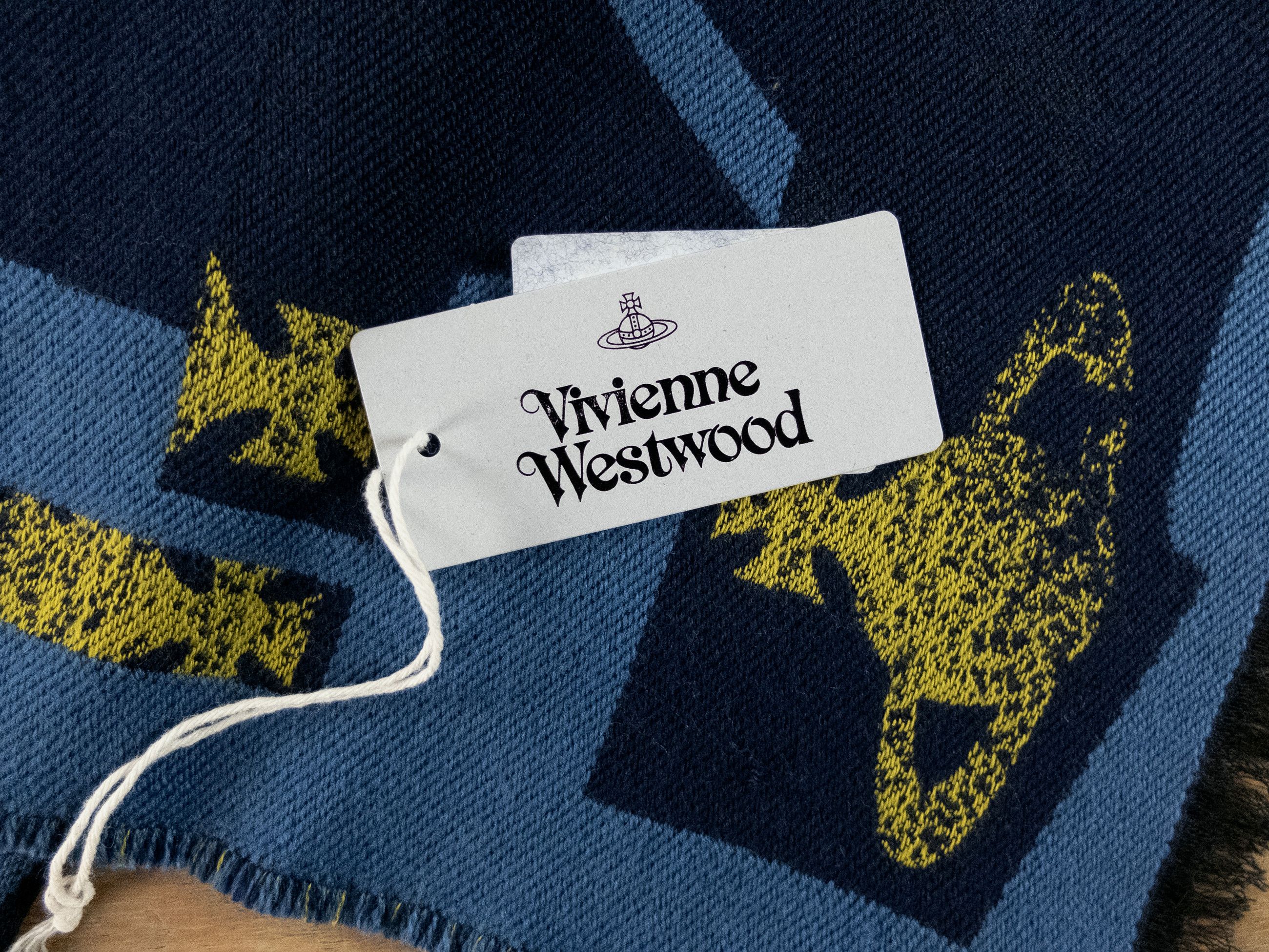 Vivienne Westwood VIVIENNE WESTWOOD blue polo orb logo motif wool scarf Size ONE SIZE - 11 Thumbnail