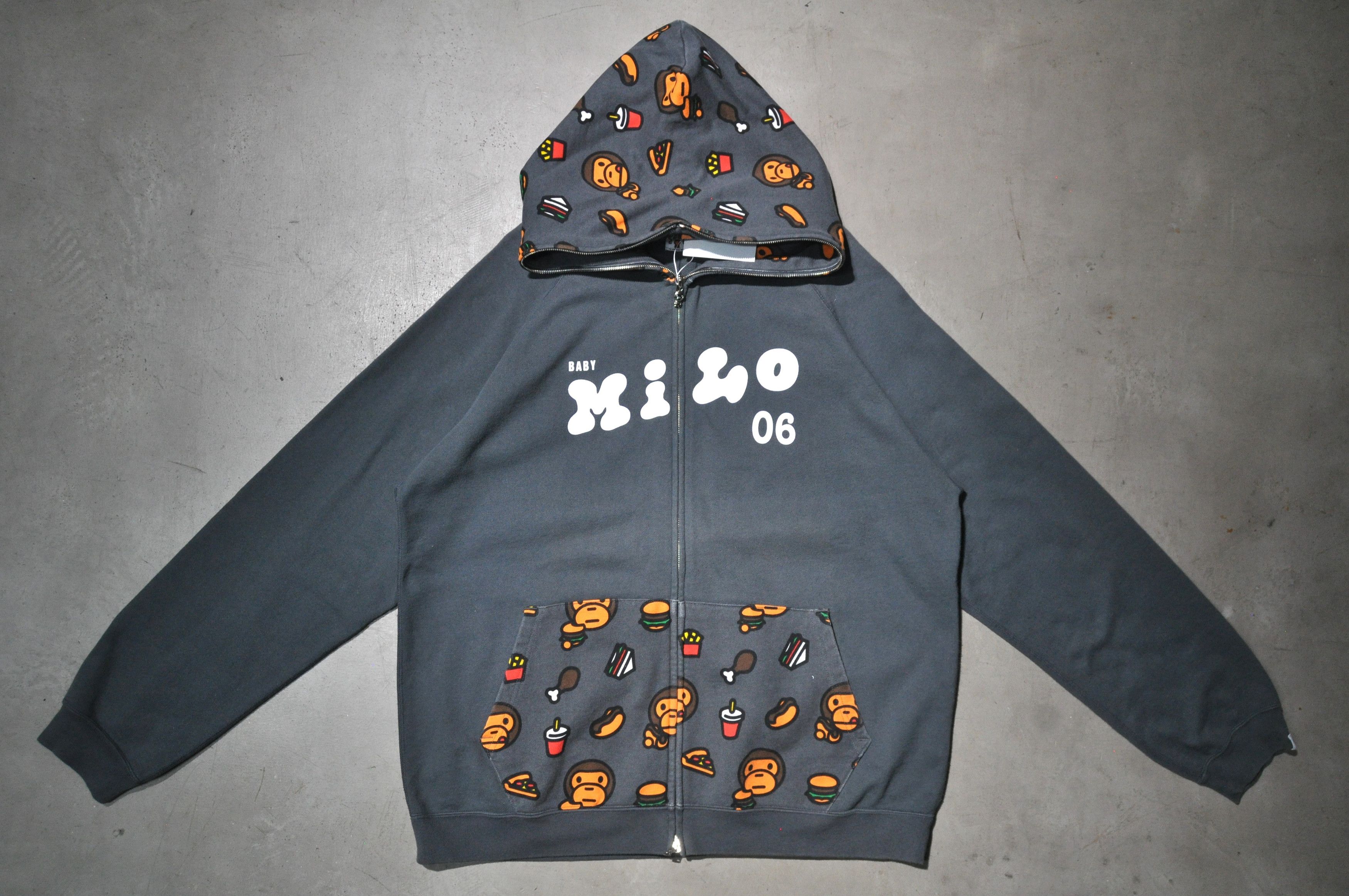 image of Bape - 2006 - Junk Food Full-Zip Hoodie in Grey, Men's (Size XL)