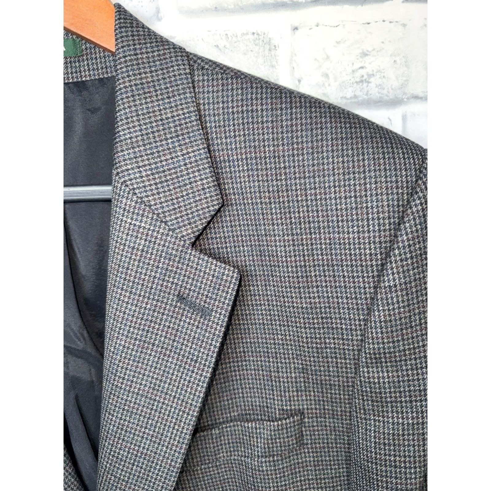 Ralph Lauren Lauren Ralph Lauren Sport Coat Blazer 41R Gray Wool Check Single-Breasted 2-Button Notch Lapel Men Blazer Sports Modern Regular Dress Coat Size 42R - 2 Thumbnail