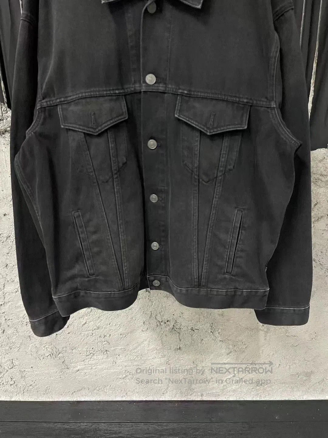 Balenciaga Balenciaga Black Red Logo Denim Jacket. Size US M / EU 48-50 / 2 - 4 Thumbnail