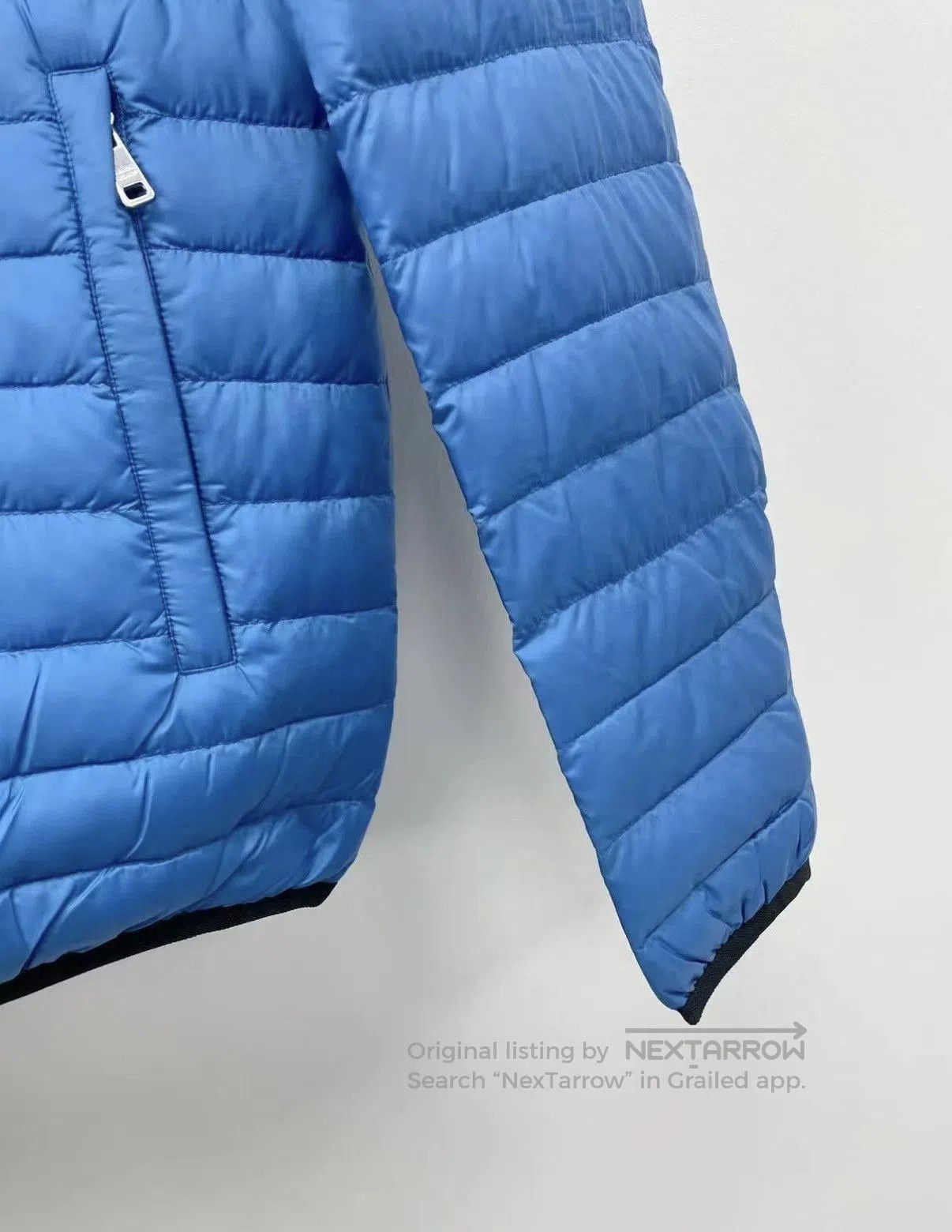Prada Blue Quilted Hooded Light Jacket. Size US L / EU 52-54 / 3 - 5 Thumbnail