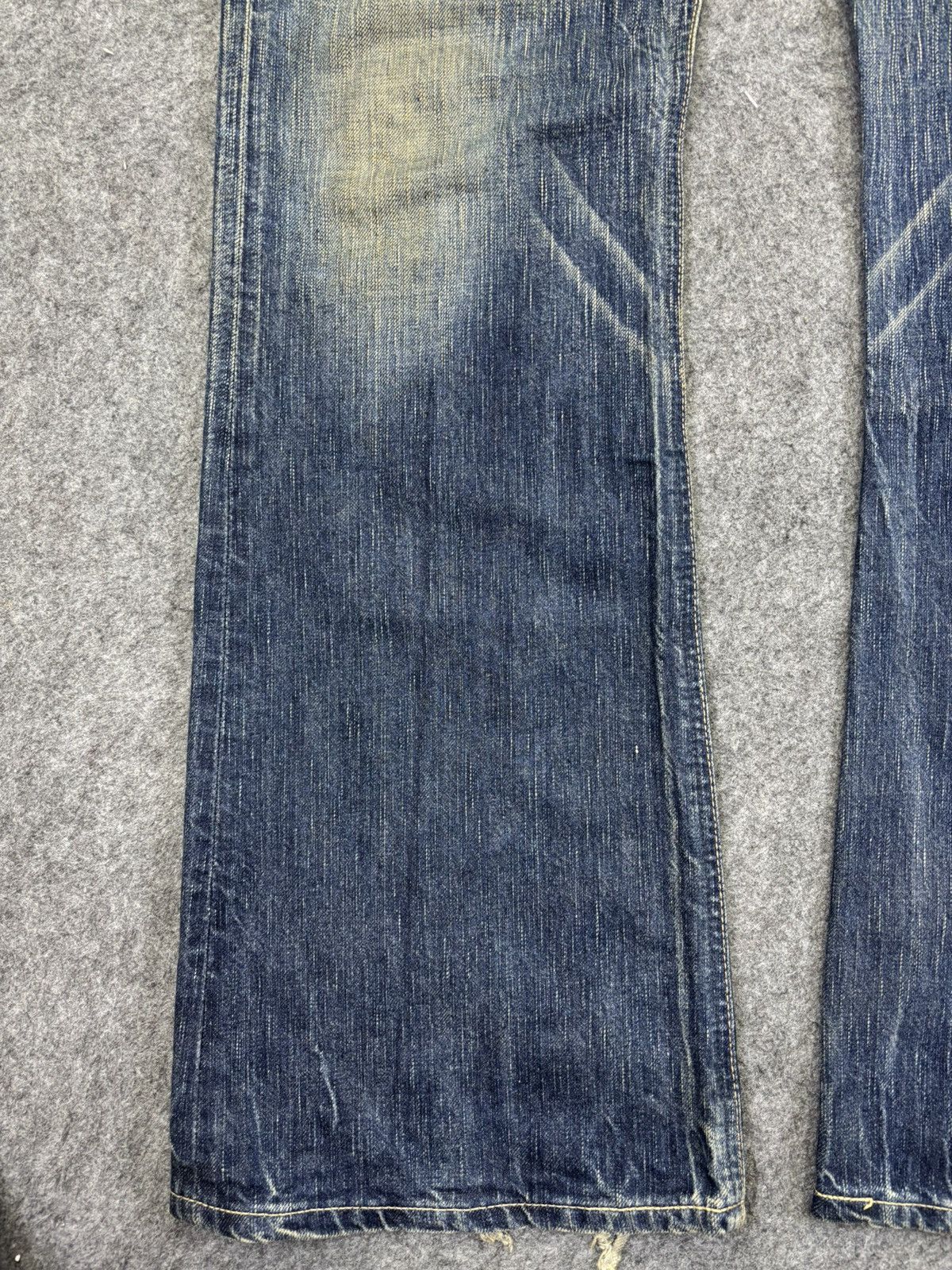 Edwin 💥90s Flare Style💥Vintage Edwin 503 Crazy Fades Denim K34 Size US 35 - 6 Thumbnail