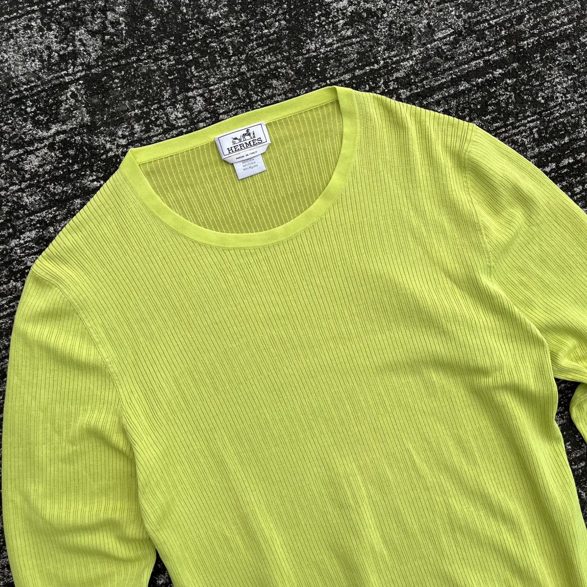 Hermes Hermès Vintage Ribbed Cotton Knit Sweater Size M / US 6-8 / IT 42-44 - 2 Thumbnail