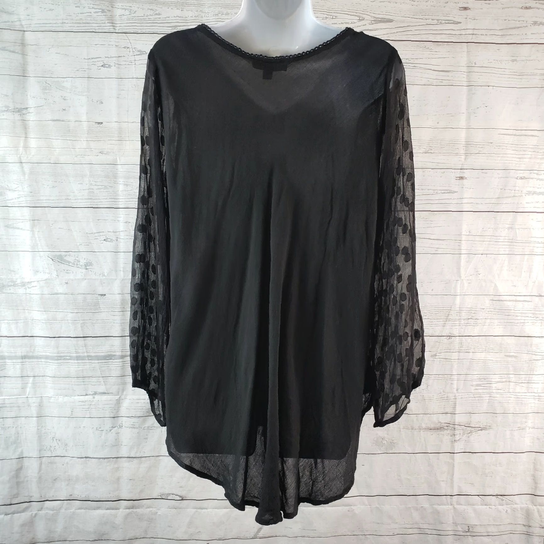 Vintage Greater Good Womens Top Sz S/M Black Gray Butterflies Semi Sheer Long Sleeve Blouse Mens Womens Size S / US 4 / IT 40 - 4 Thumbnail