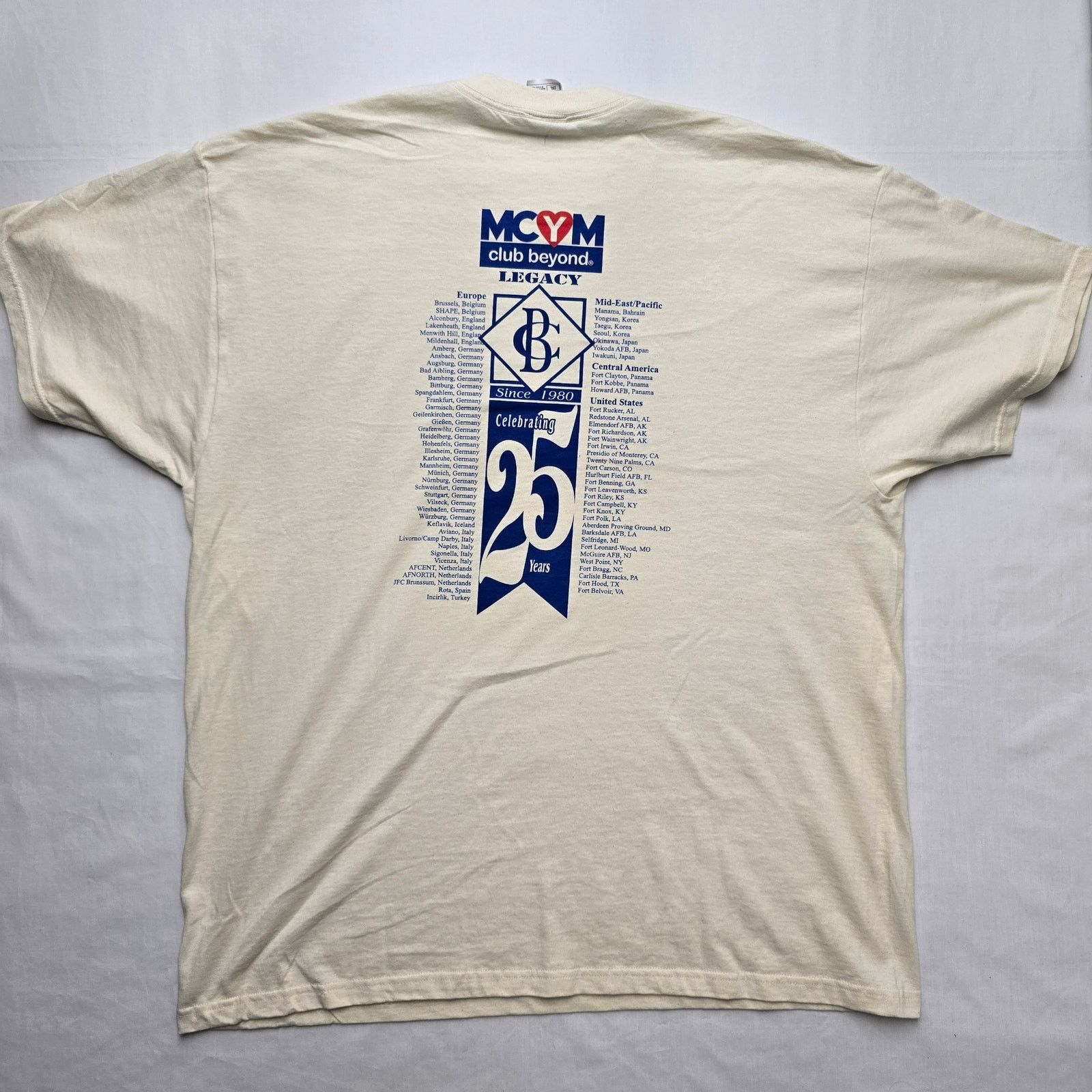 Fruit Of The Loom × Vintage Vintage Club Beyond Shirt Cream 2XL Military Progam Tee Size US XXL / EU 58 / 5 - 4 Thumbnail