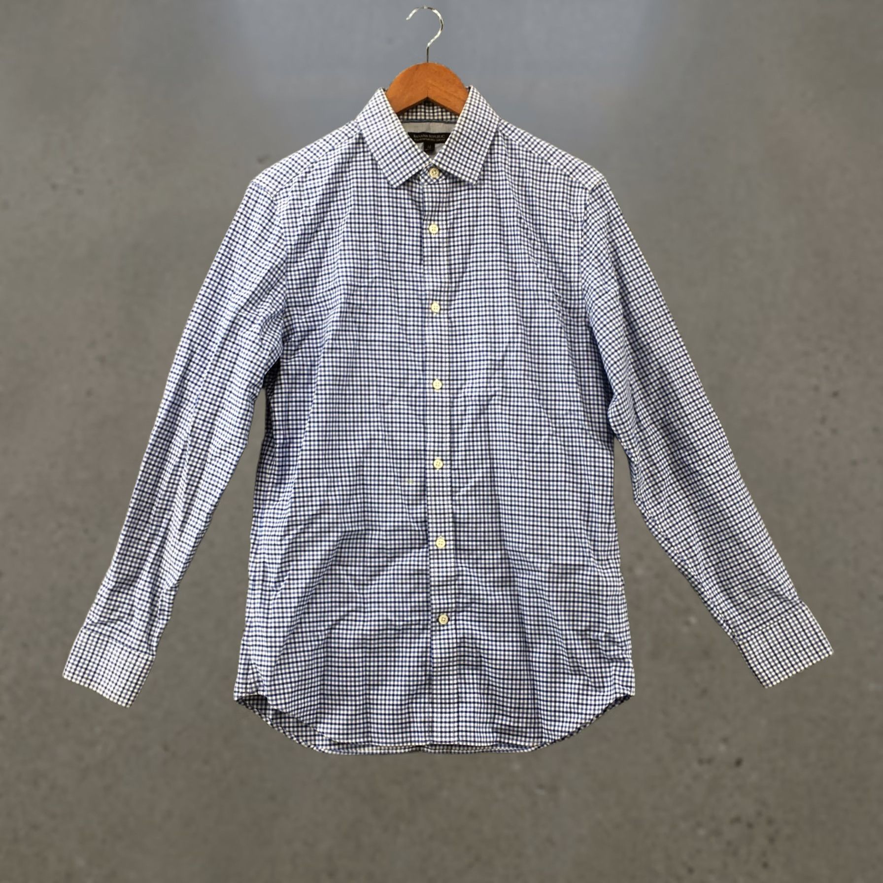 Banana Republic Banana Republic Dress Shirt Mens M Blue Check Cotton Collared Long Sleeve Casual Shirt Size US M / EU 48-50 / 2 - 1 Thumbnail