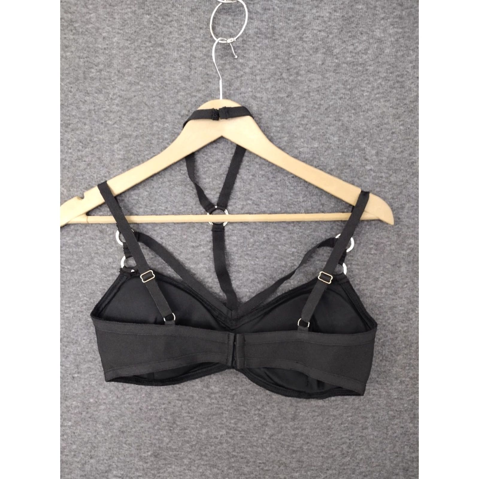 Vintage Codigo Lively Black Y Ring Padded Wireless Bra Size M - Womens, Bra, Black, Padded, Wireless, Y Ring, Solid, Polyester, Spandex, Size M Size ONE SIZE - 7 Thumbnail