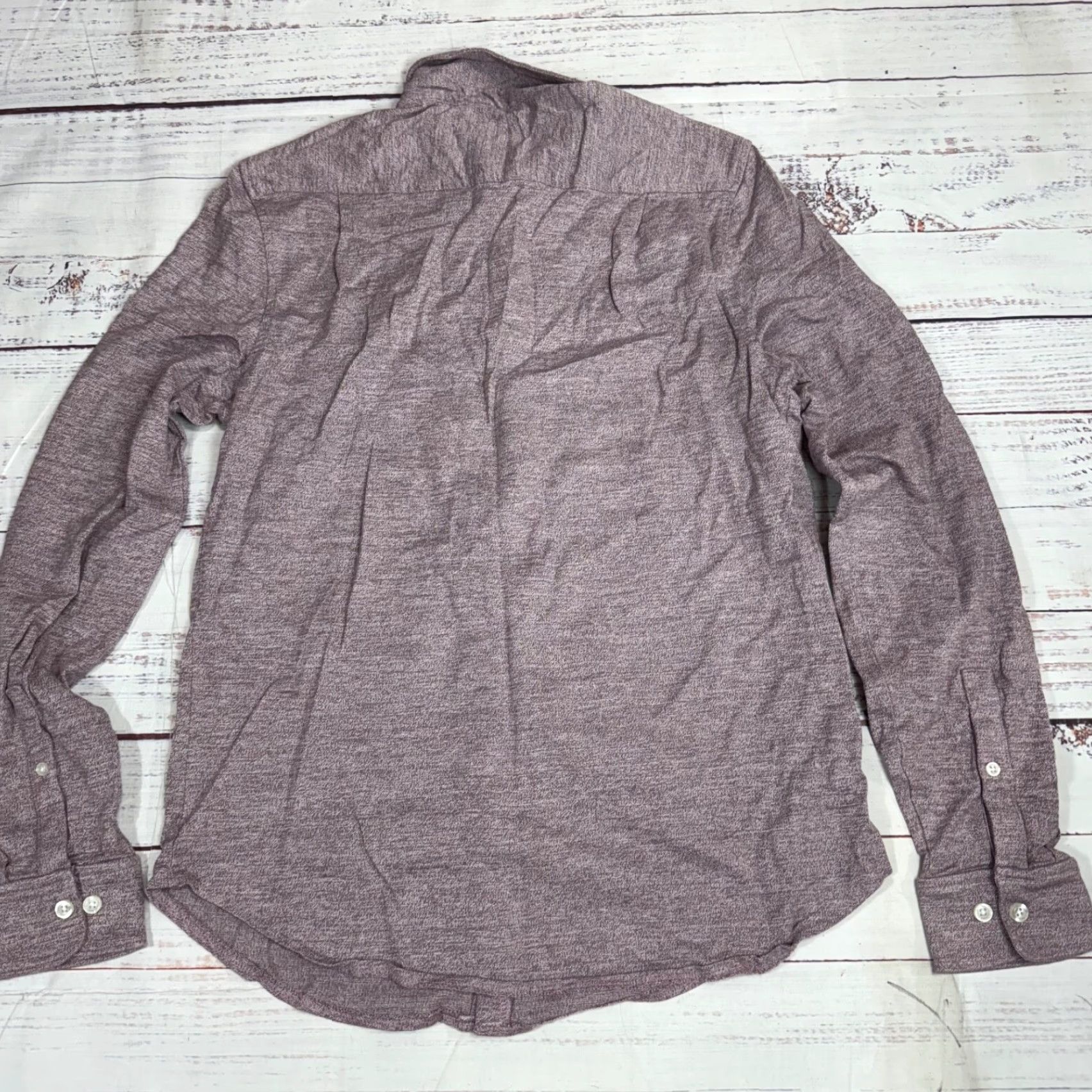 Vintage Penguin Shirt Purple Button-Up Collared Womens M Long Sleeve Knit Cotton Size M / US 6-8 / IT 42-44 - 4 Thumbnail