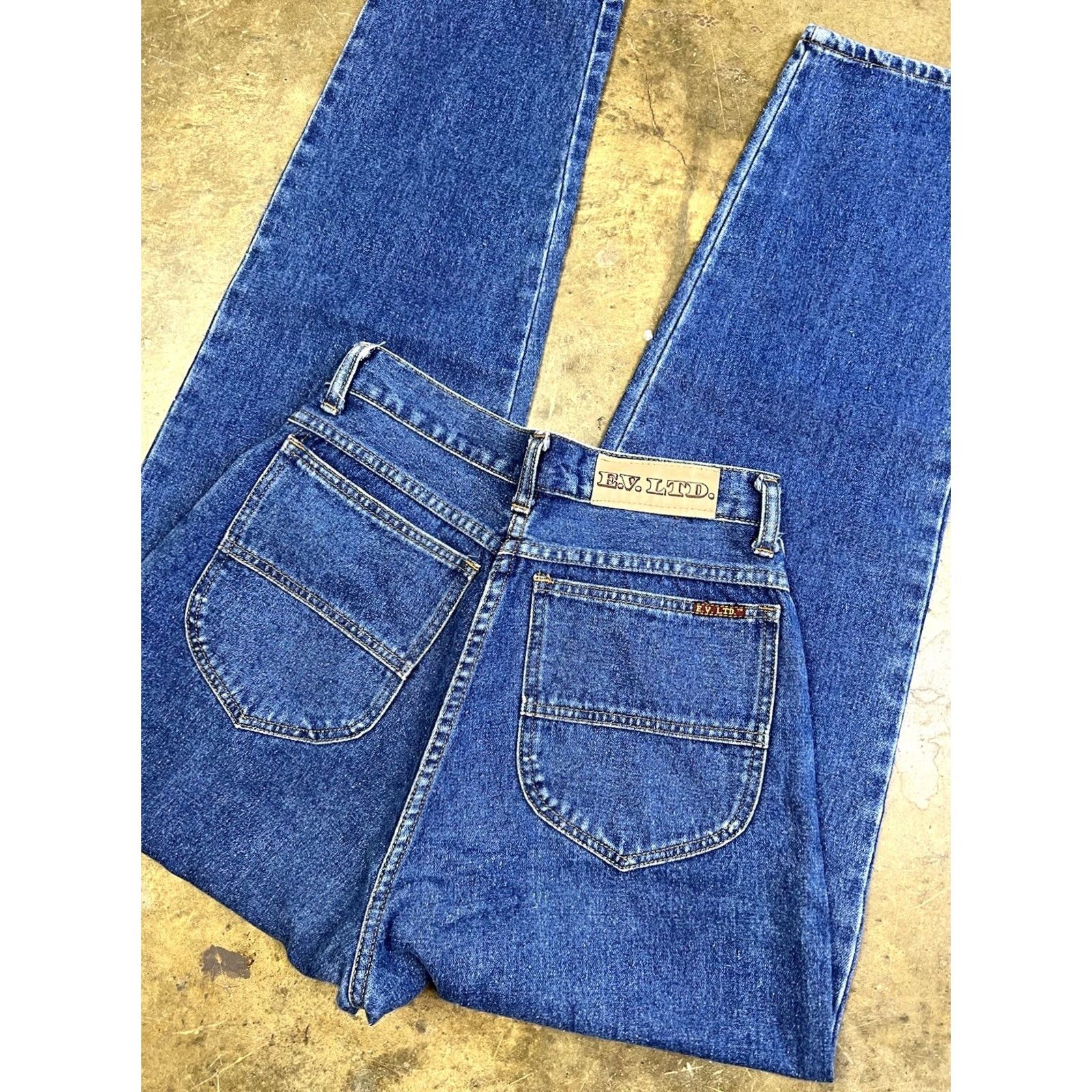 Vintage VINTAGE E.V. LTD. Jeans Womens 90s Denim High Rise Mom 27x29 Tapered Leg 100% Cotton Blue Size 27" / US 4 / IT 40 - 6 Thumbnail