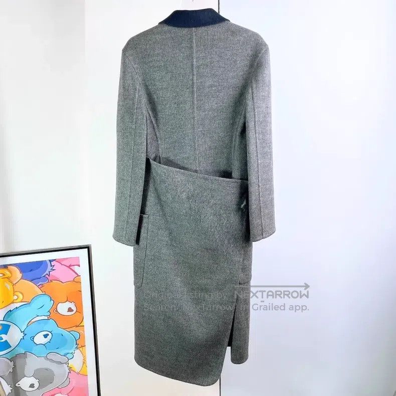 Hermes Hermes Gray single-breasted long-sleeve coat Size XXS / US 00 / IT 34 - 4 Thumbnail