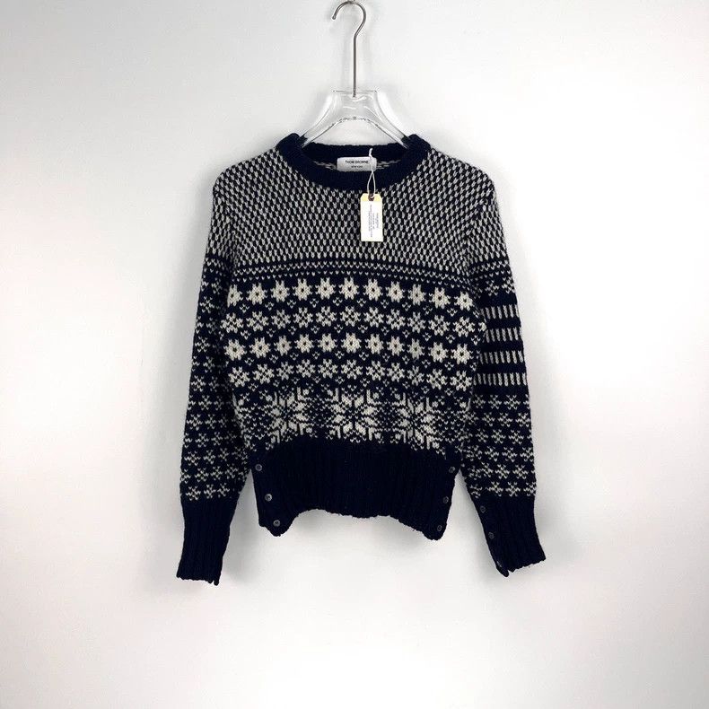 Thom Browne Thom Browne Size 2Dark Blue Snow Classic Logo Wool Mohair L Size US M / EU 48-50 / 2 - 3 Thumbnail